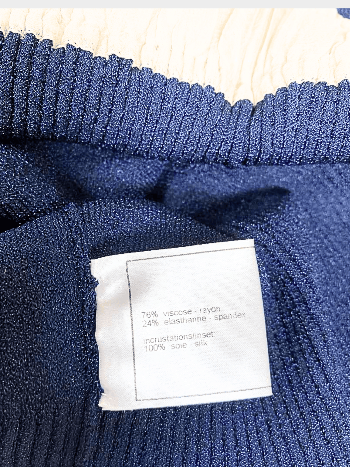 Chanel 2006 Navy Knitted Ribbon Top