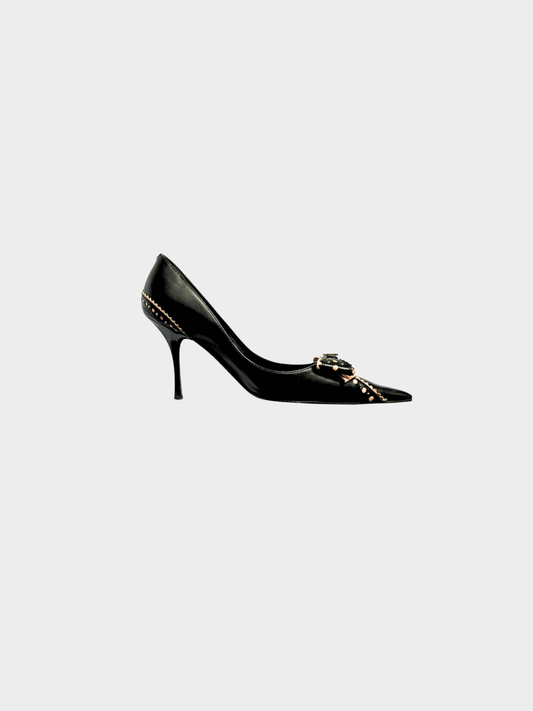Christian Dior 2000s Black Bow Tie Heels