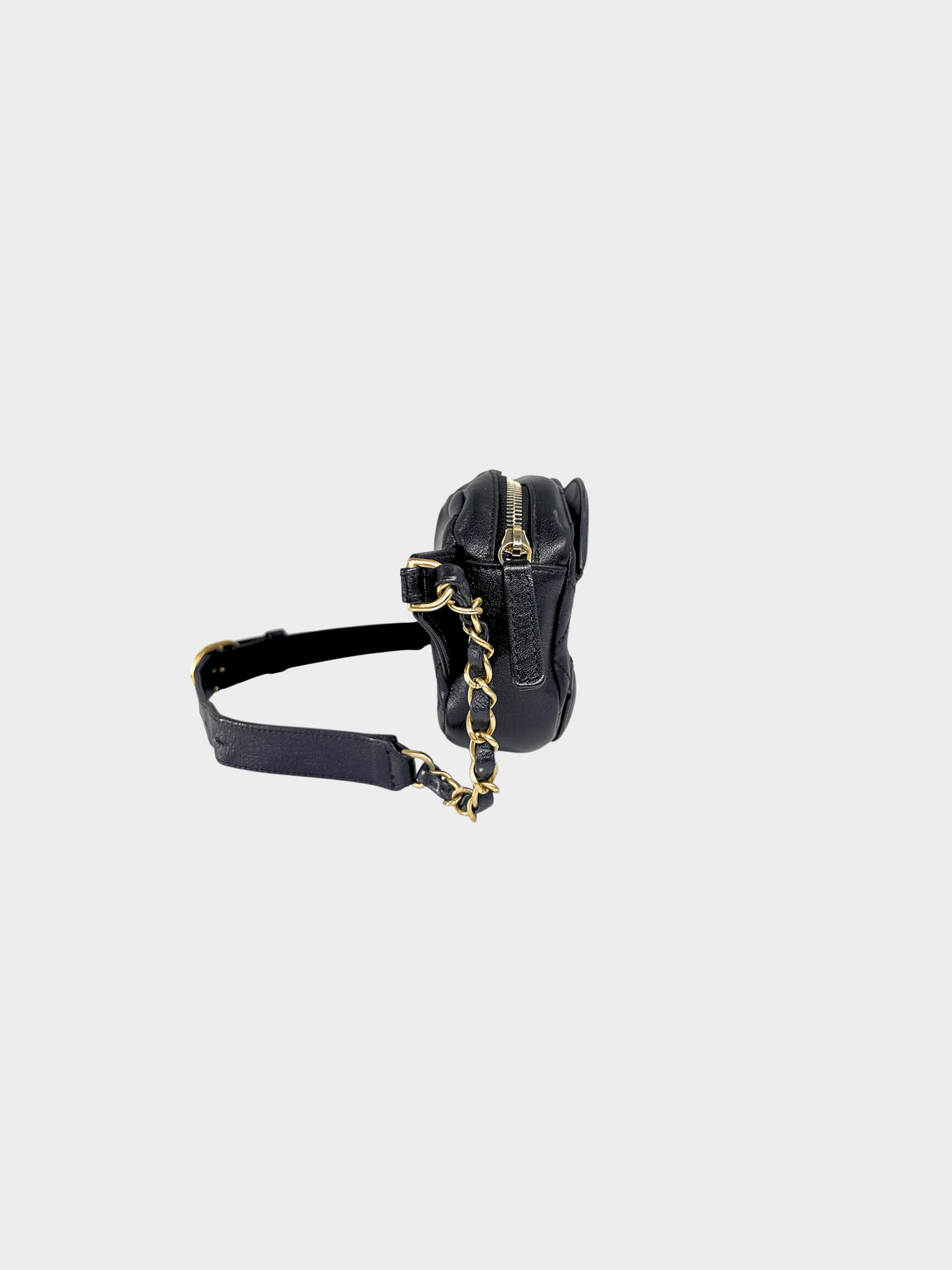 Chanel 2020 Black Lambskin Quilted Waist Coco Midnight Belt Bag