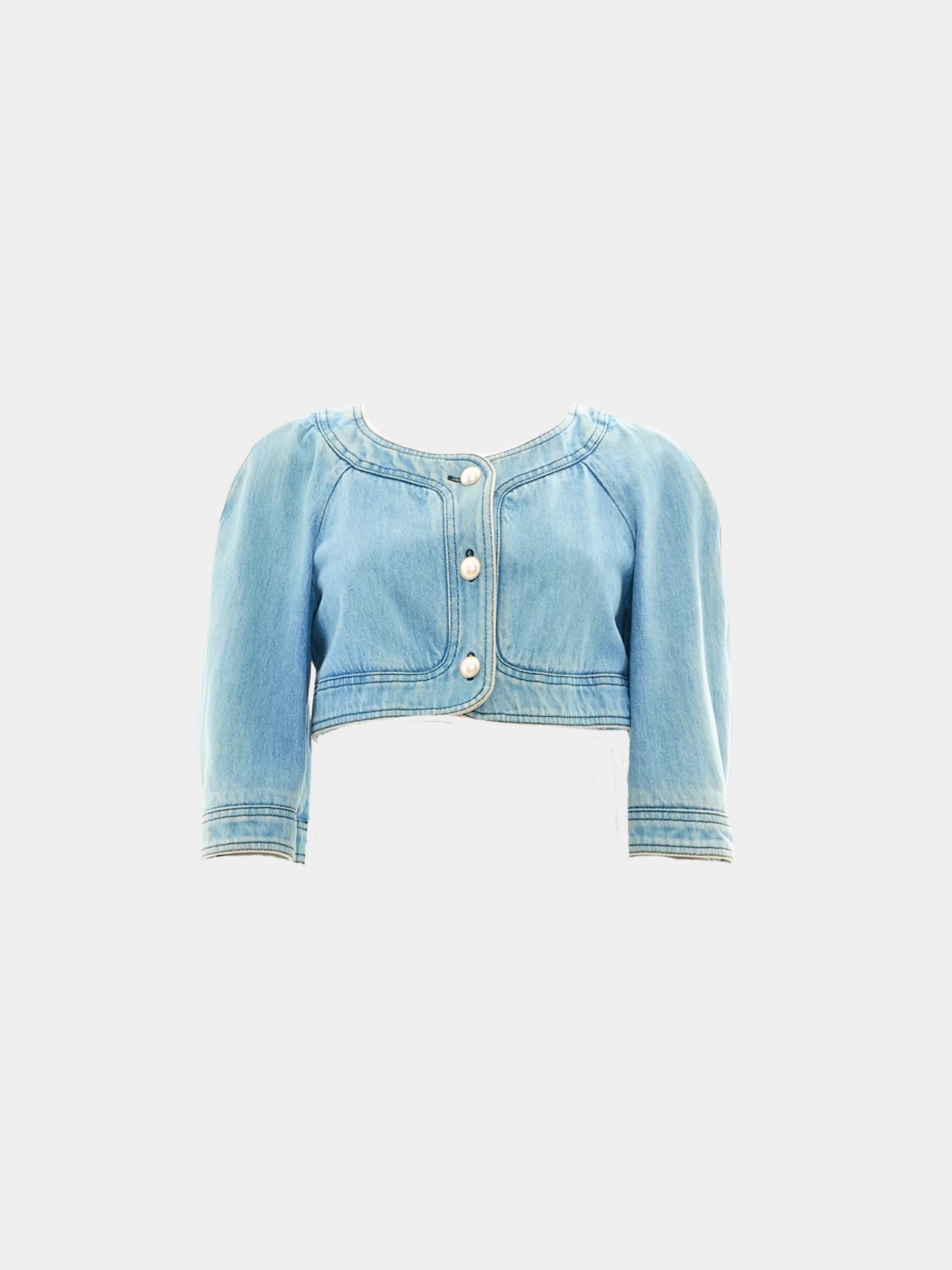 Chanel by Karl Lagerfield SS 2013 Light blue denim cropped jacket
