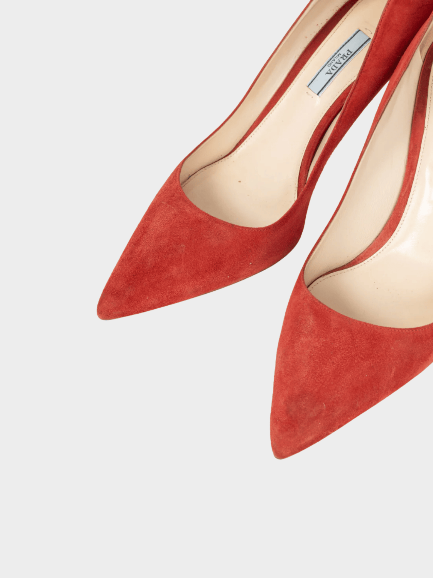 Prada 2000s Red Suede Pointed-Toe Pumps
