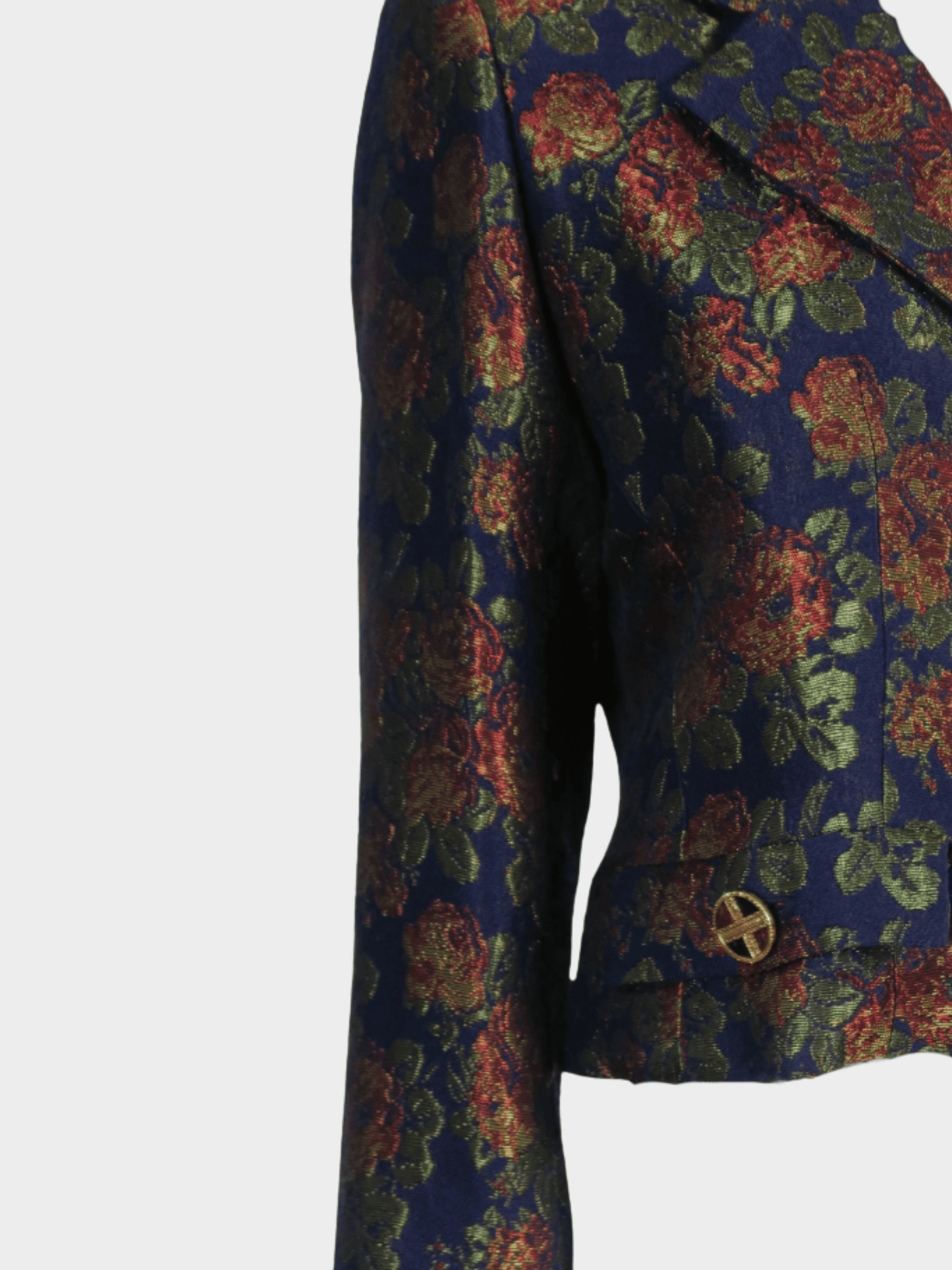 Yves Saint Laurent 1990s Floral Jacquard Cropped Jacket