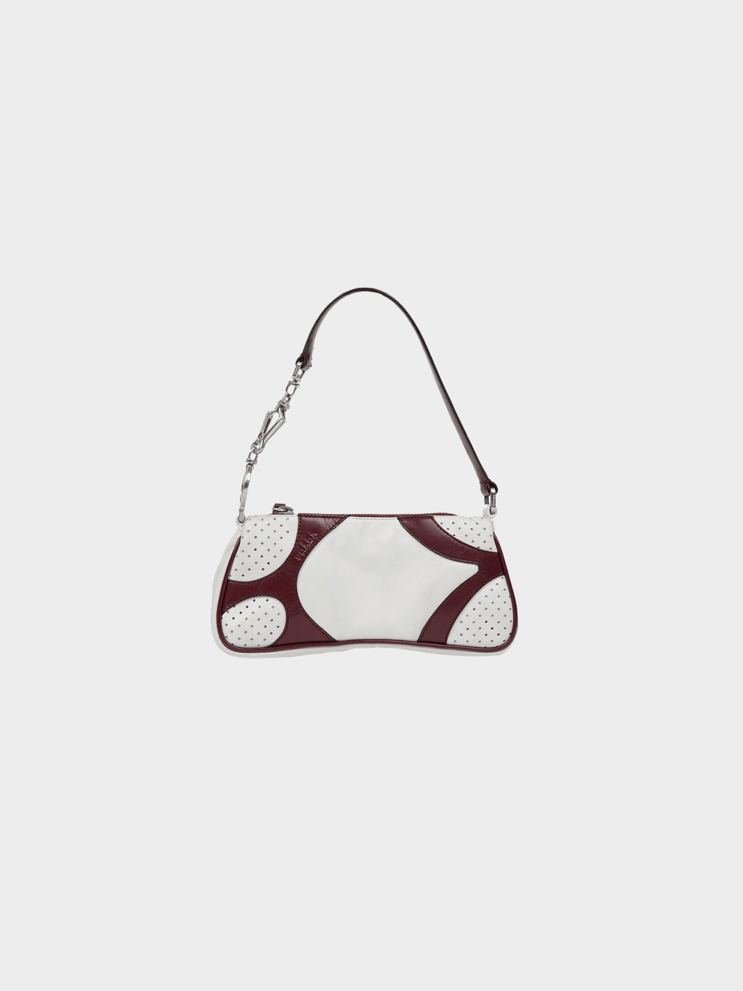 Prada SS 2000 White and Red Perforated Leather Handbag