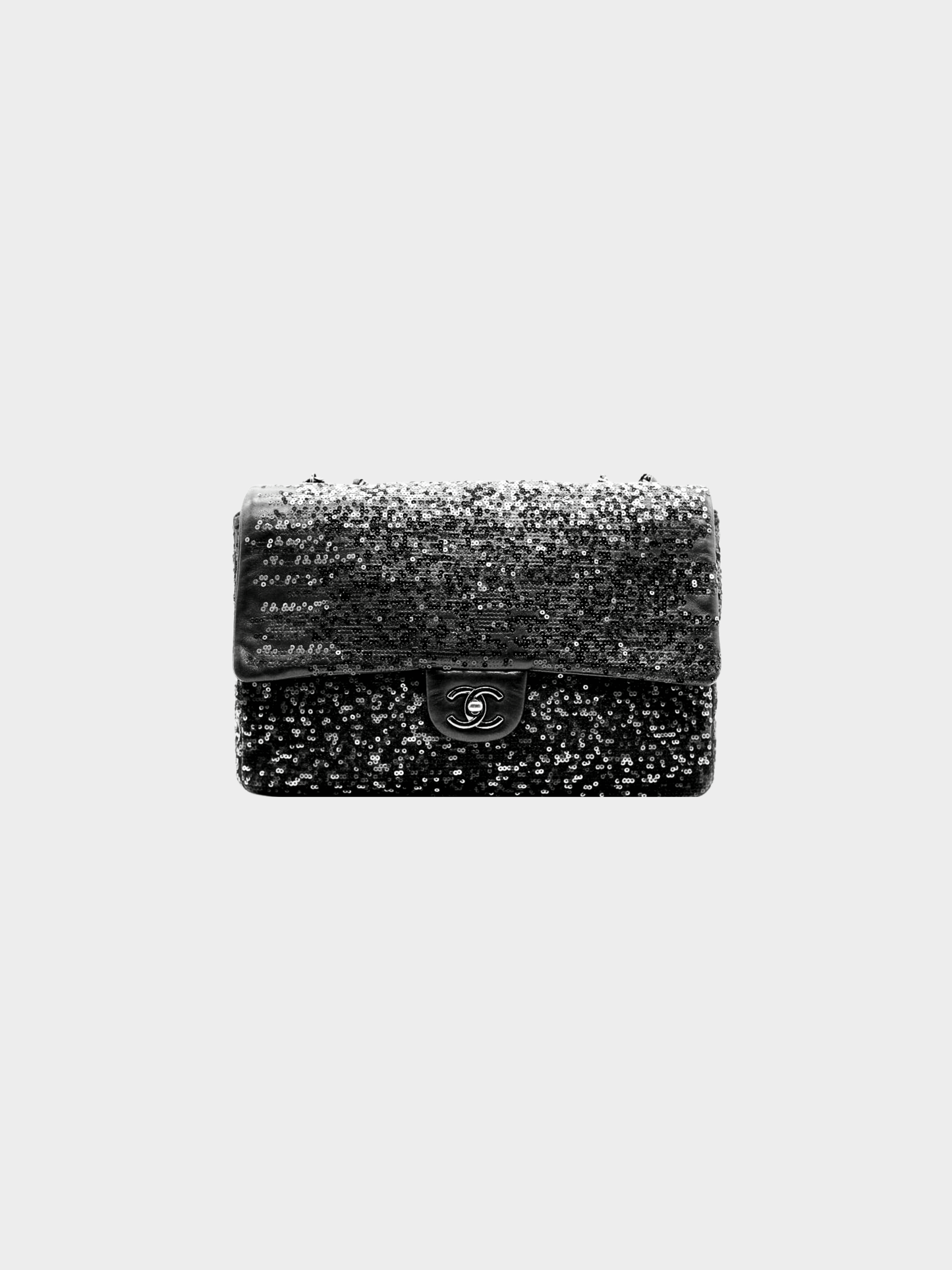 Chanel 2001 Black Classic Flap Sequin Shoulder Bag