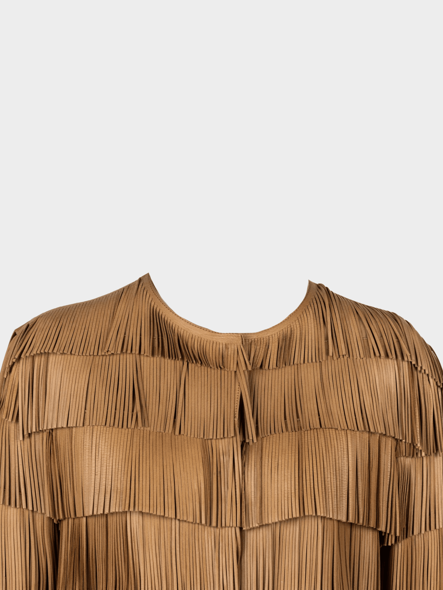 Prada SS 2007 Runway Brown Leather Fringe Coat