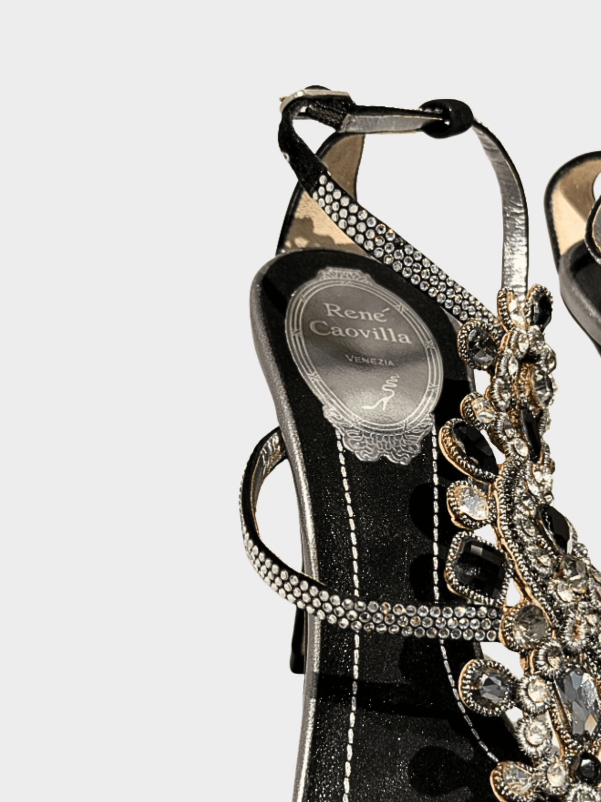 René Caovilla 2000s Bejeweled Crystal Heeled Sandals