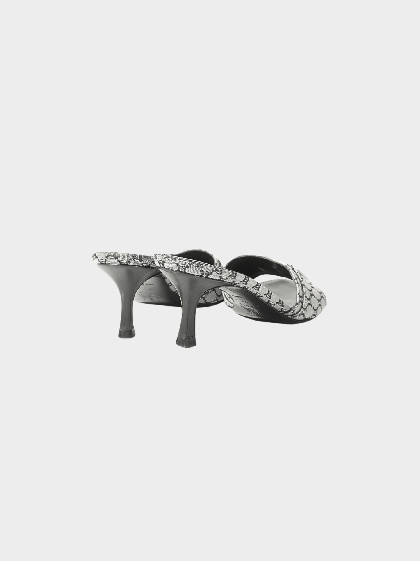 Celine 2000s Grey Canvas Macadam Mules