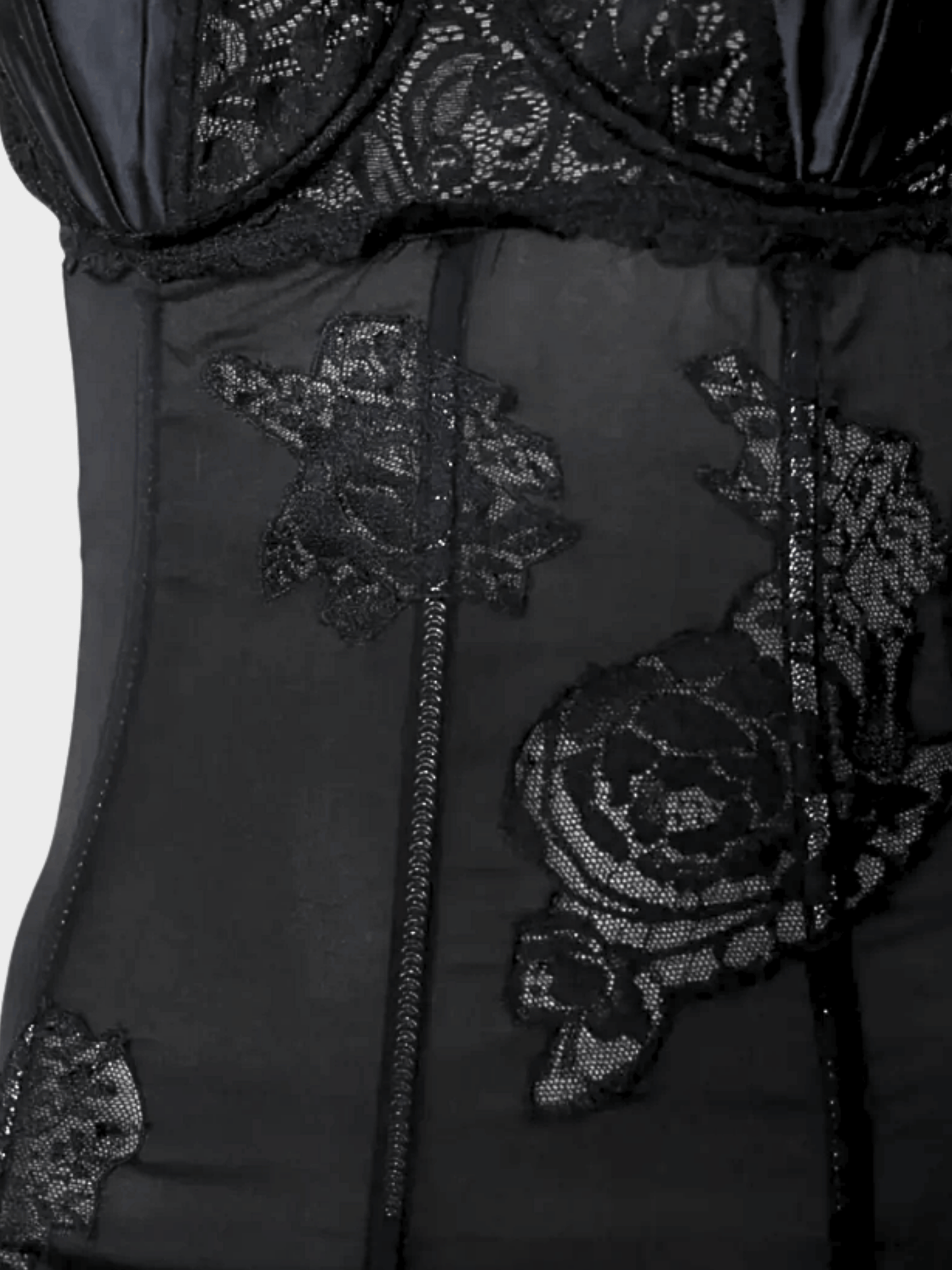 Dolce and Gabbana SS 2002 Runway Black Sheer Floral Dress
