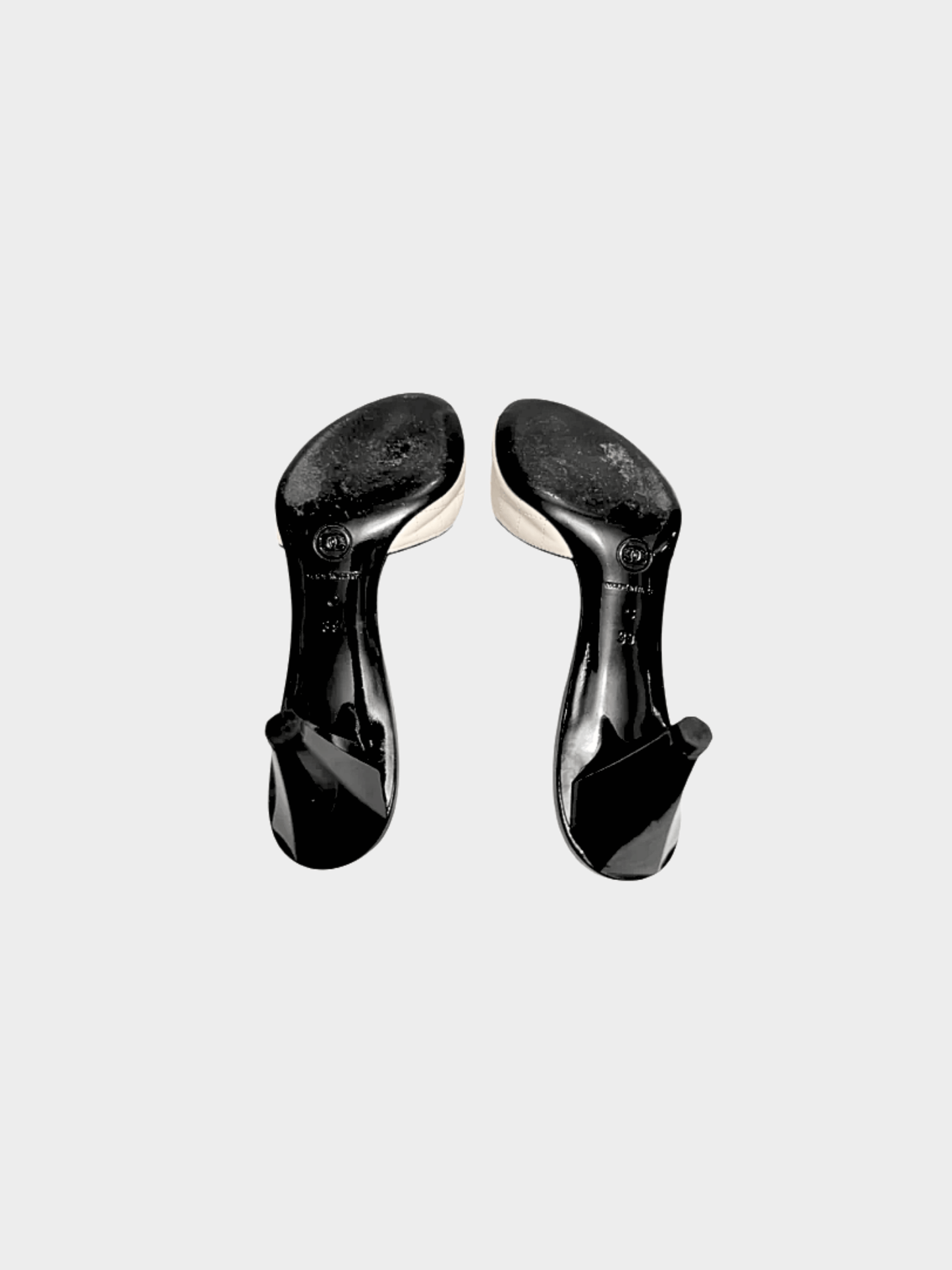 Chanel 2000s Ivory Magnolia Mule Heels