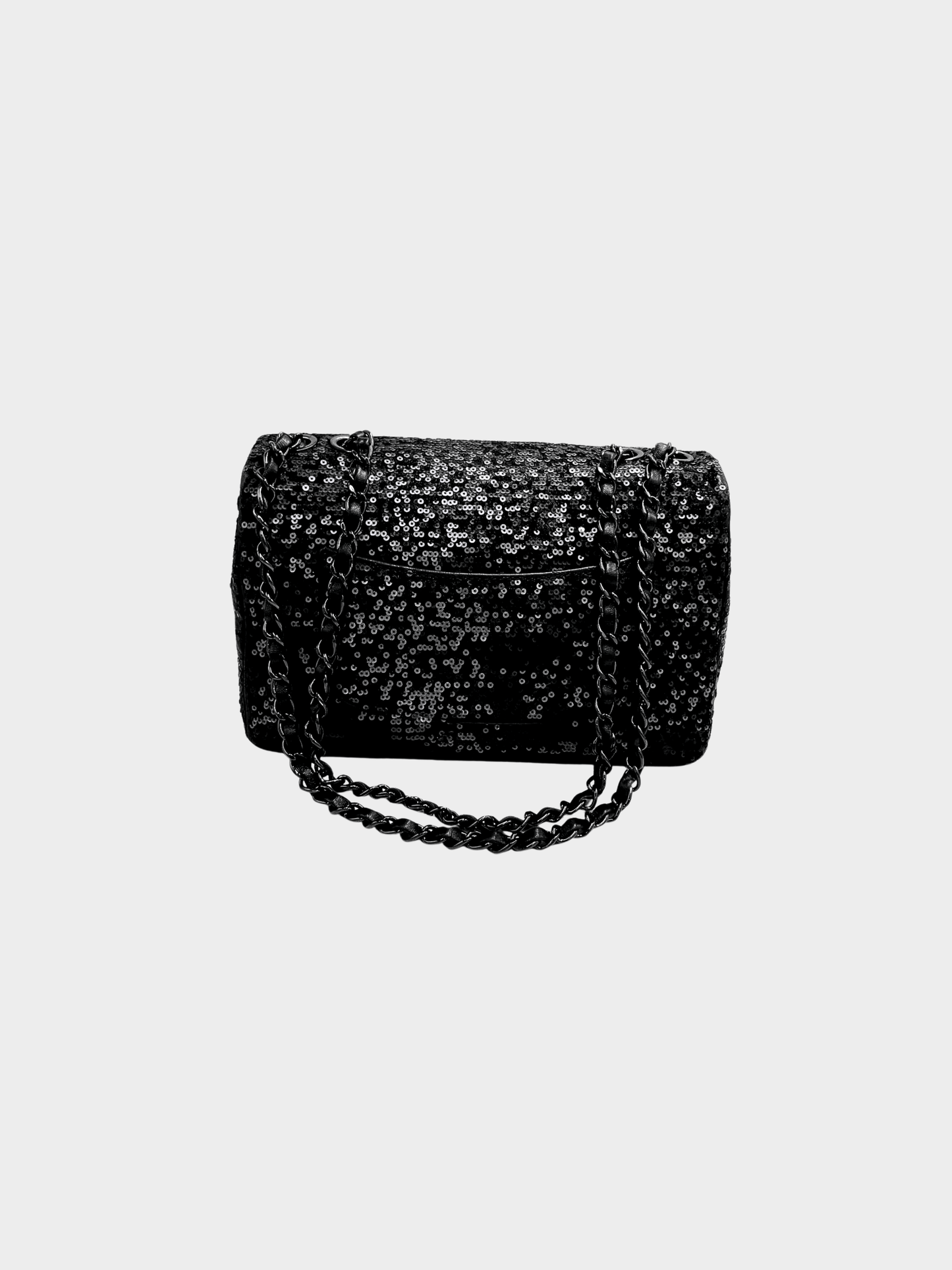 Chanel 2001 Black Classic Flap Sequin Shoulder Bag