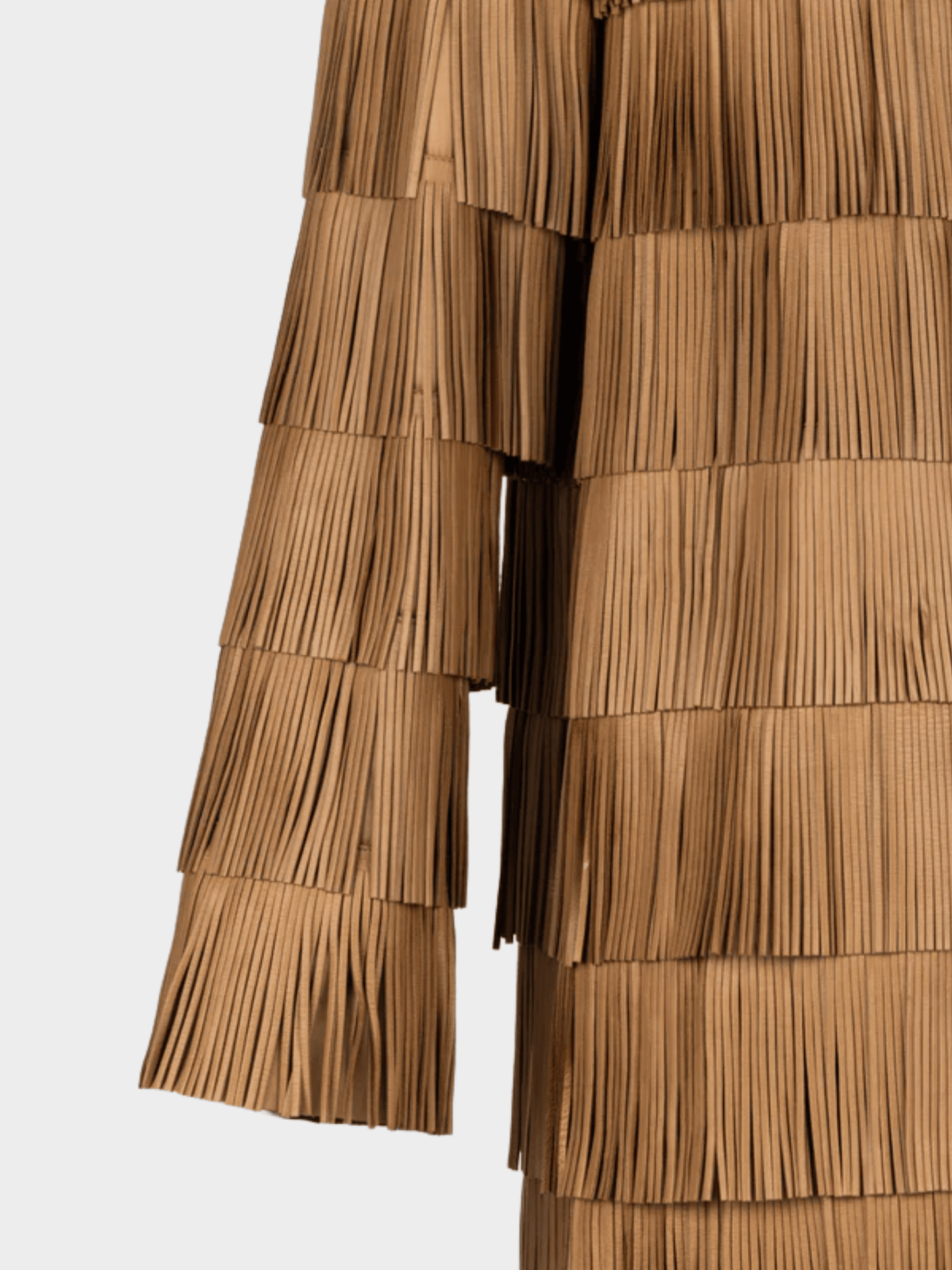 Prada SS 2007 Runway Brown Leather Fringe Coat