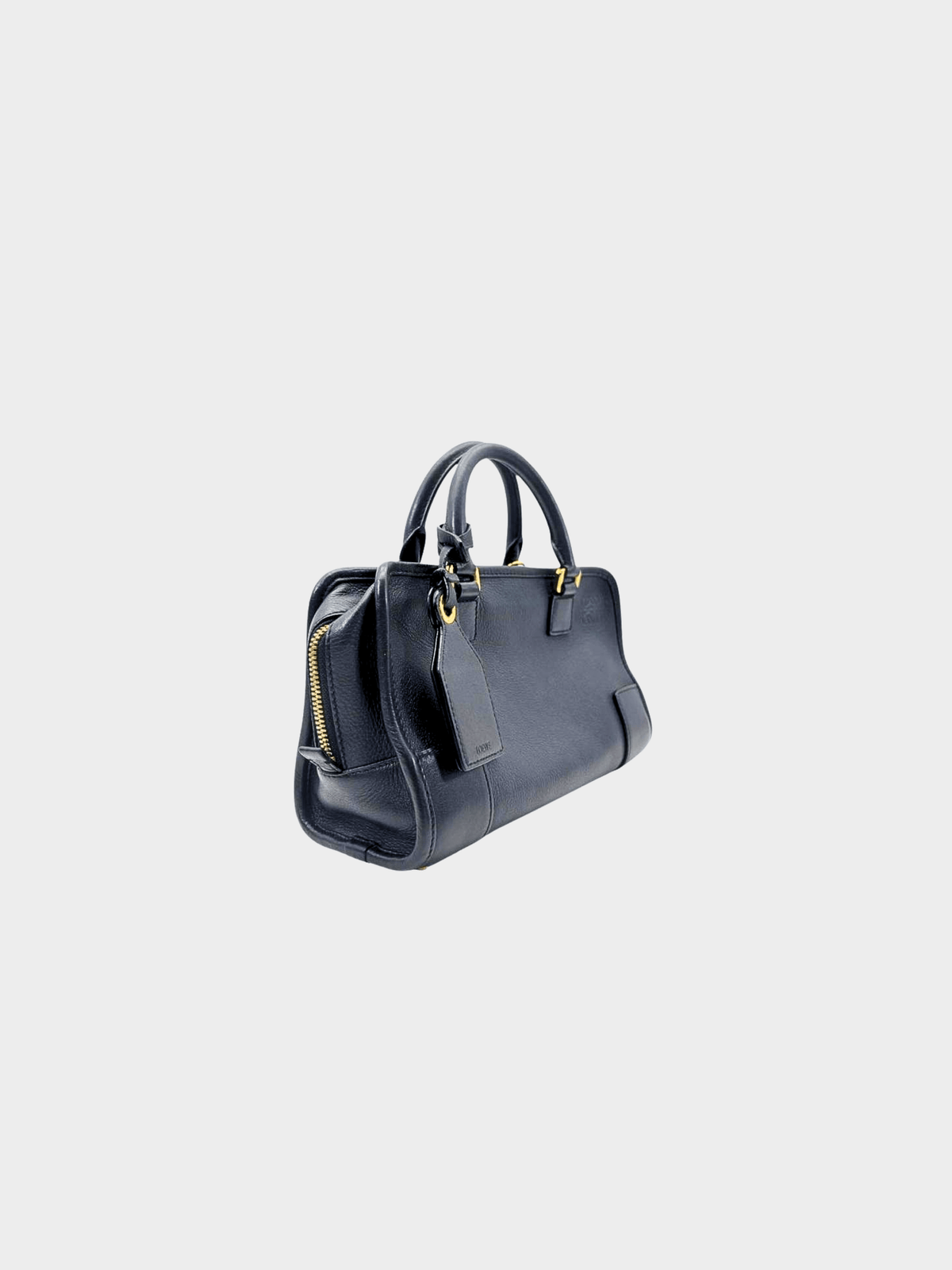 Loewe 2000s Navy Leather Amazona 28 Handbag