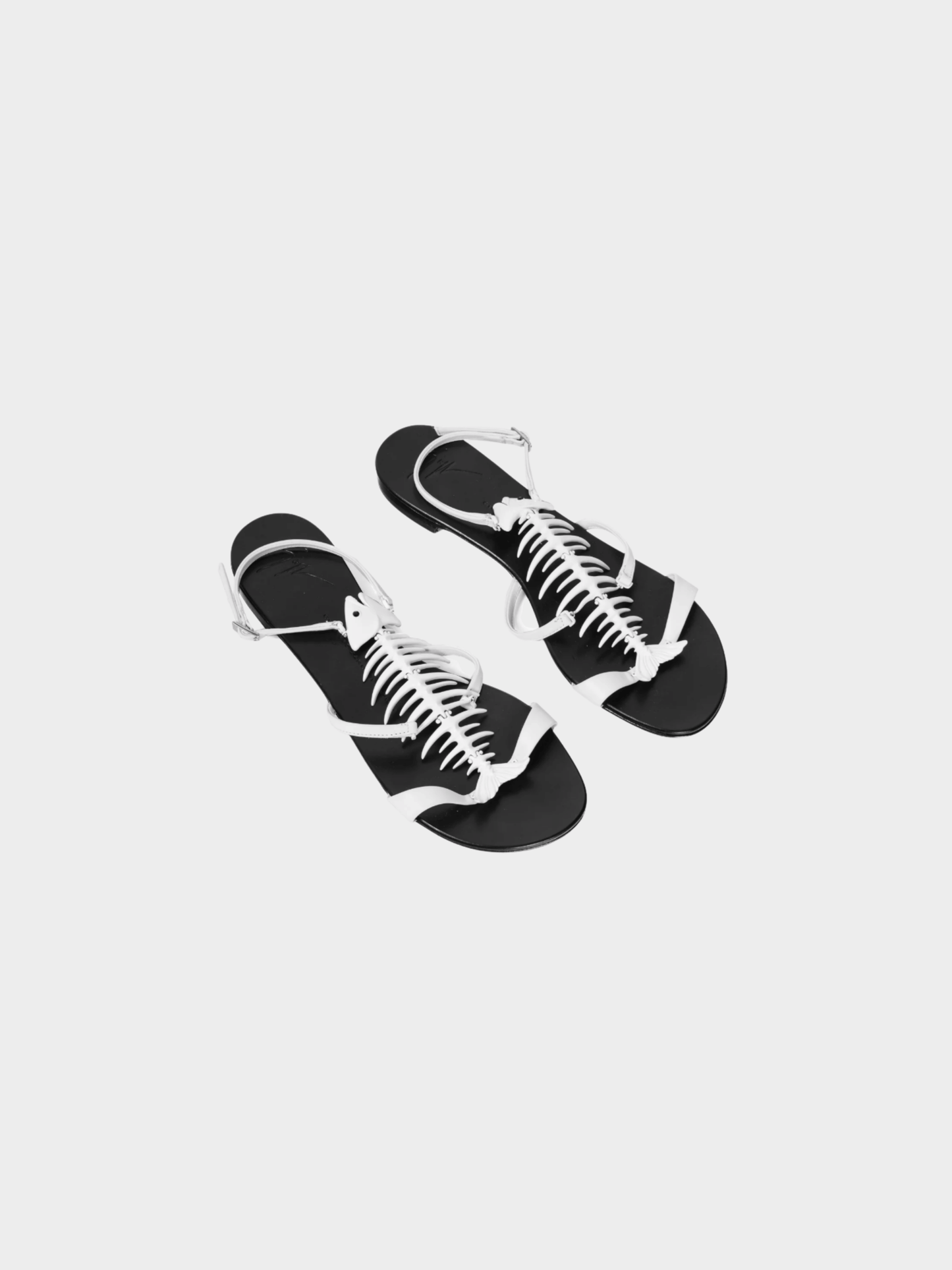 Giuseppe Zanotti 2016 White Fishbone Flat Sandals