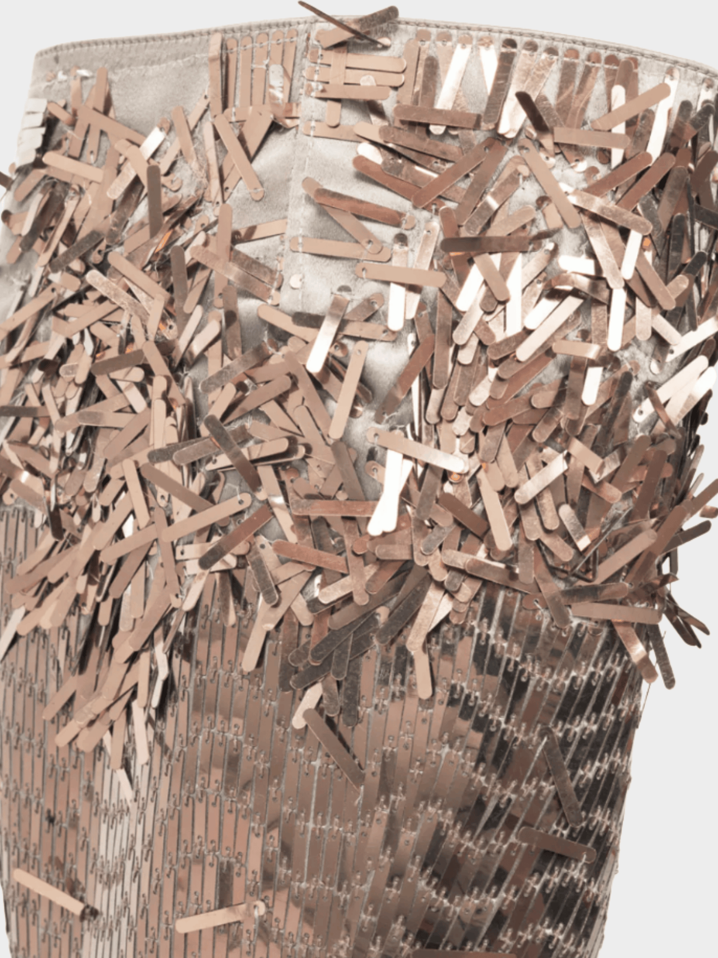 René Caovilla 2009 Brown Sequin and Leather Knee-High Boots
