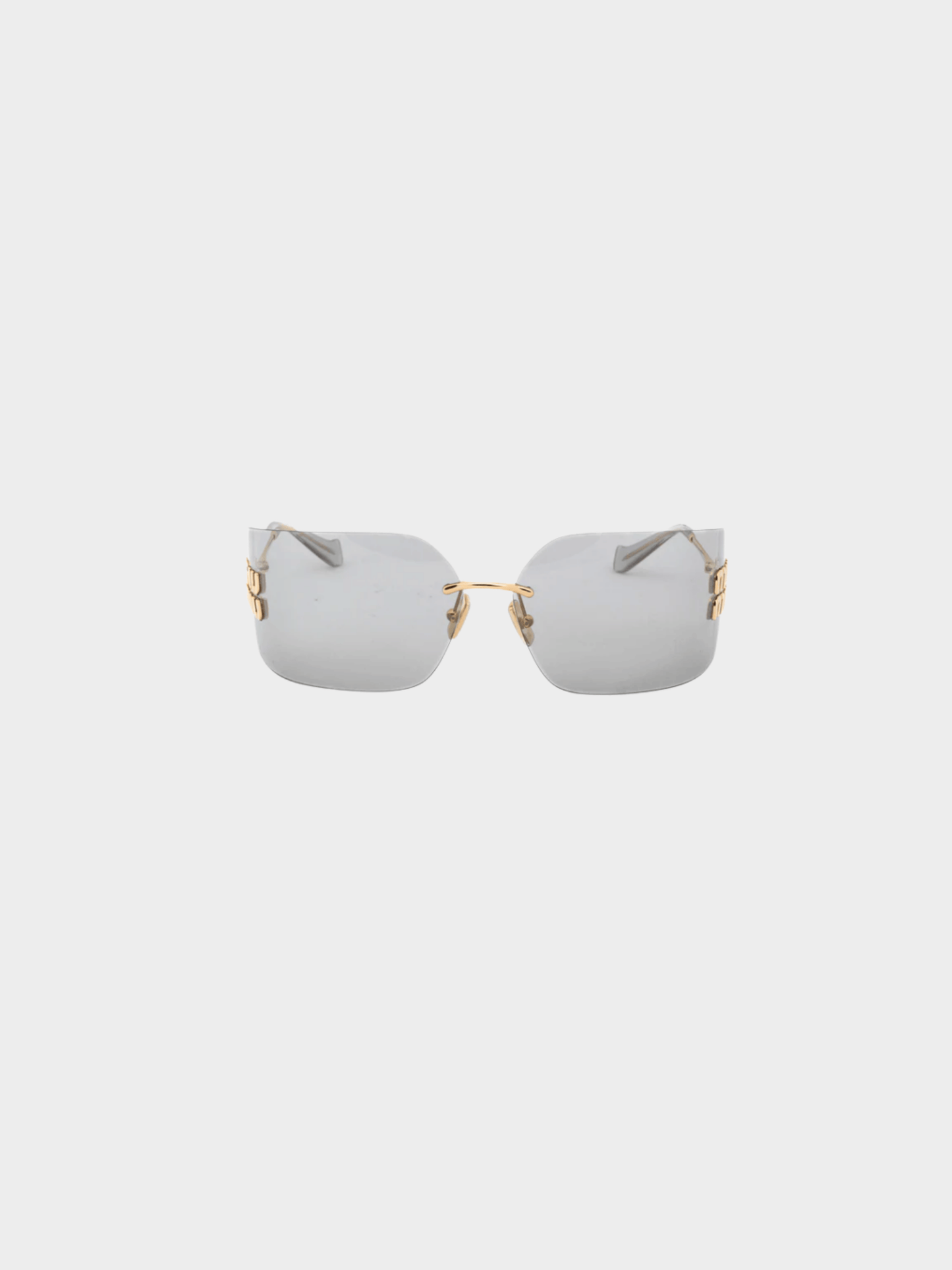 Miu Miu 2020s Aube Light Grey & Gold-Tone Sunglasses