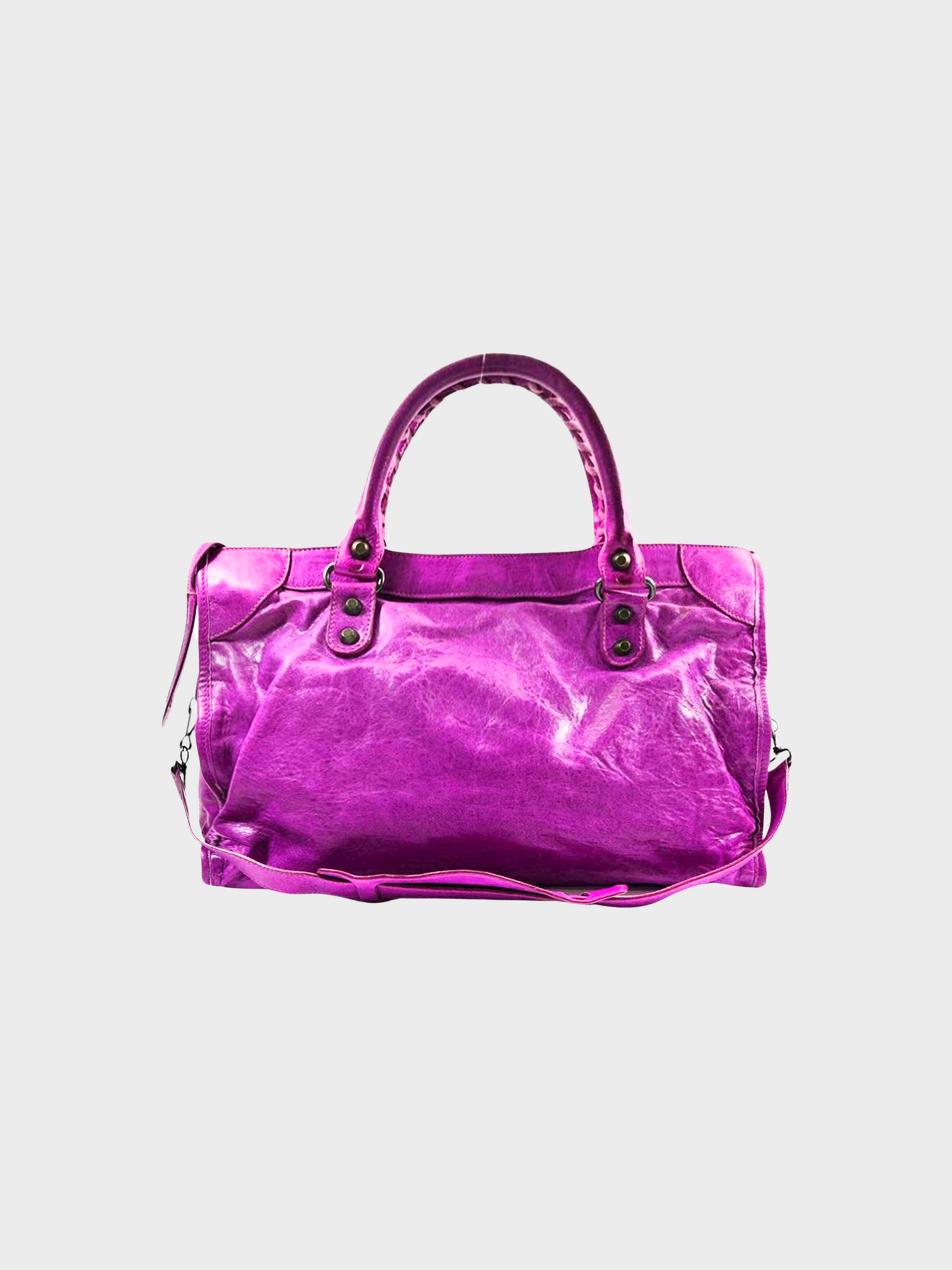 Balenciaga 2000s Purple Leather Motorcycle City Bag