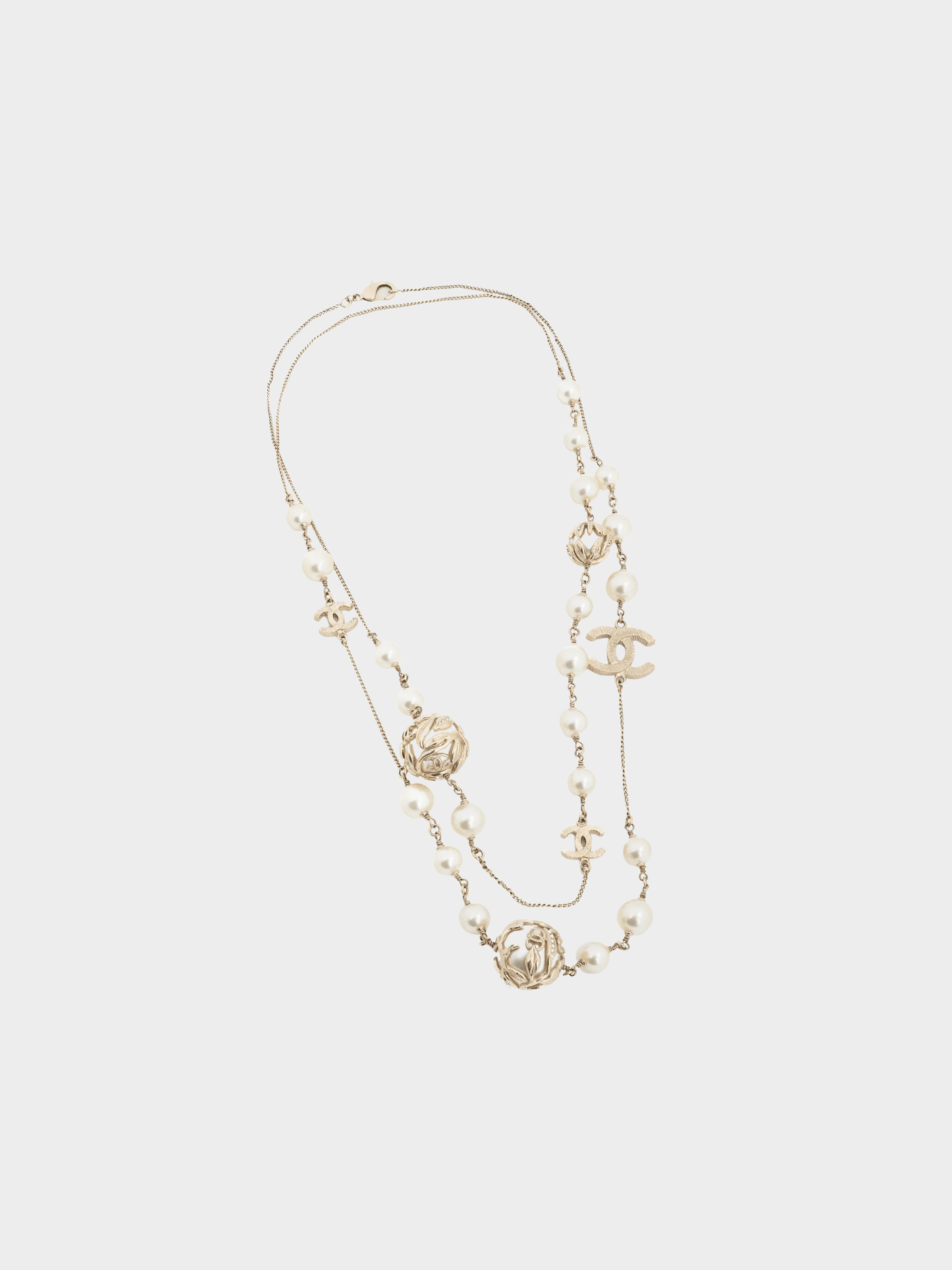 Chanel 2009 Métiers d’Art Gold-Tone Multi CC Double Wrap Long Chain Necklace