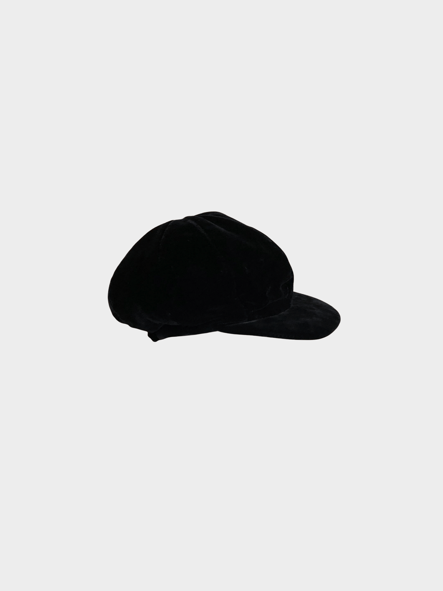 Chanel 2021 Black Velvet Newsboy Casquette Hat