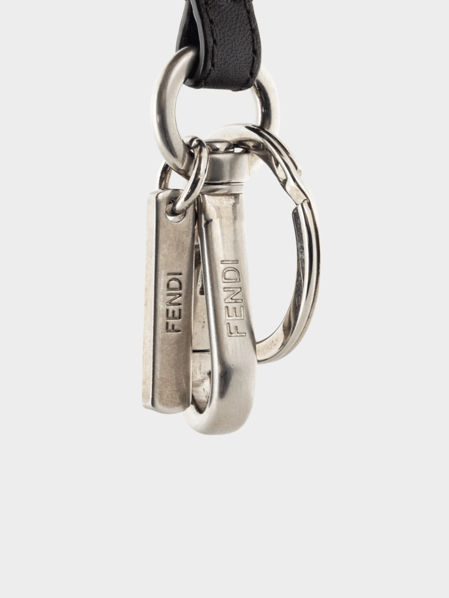 Fendi 2010s Black and Red Monster Eyes Apple Keychain