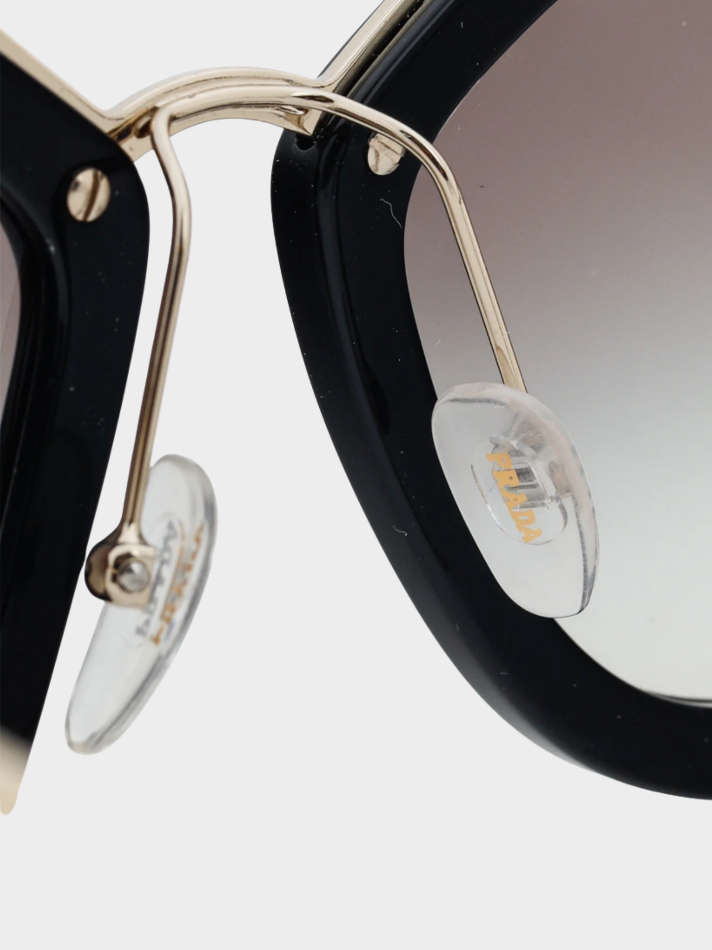 Prada 2010s Black & Gold-Tone Cat-Eye Sunglasses