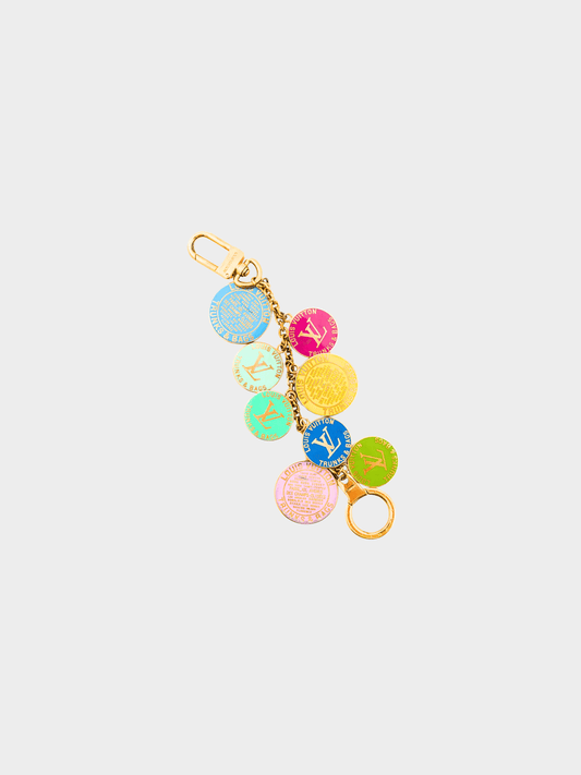 Louis Vuitton 2009 Globe Charm Chains Multicolore Gold-Tone Key Ring