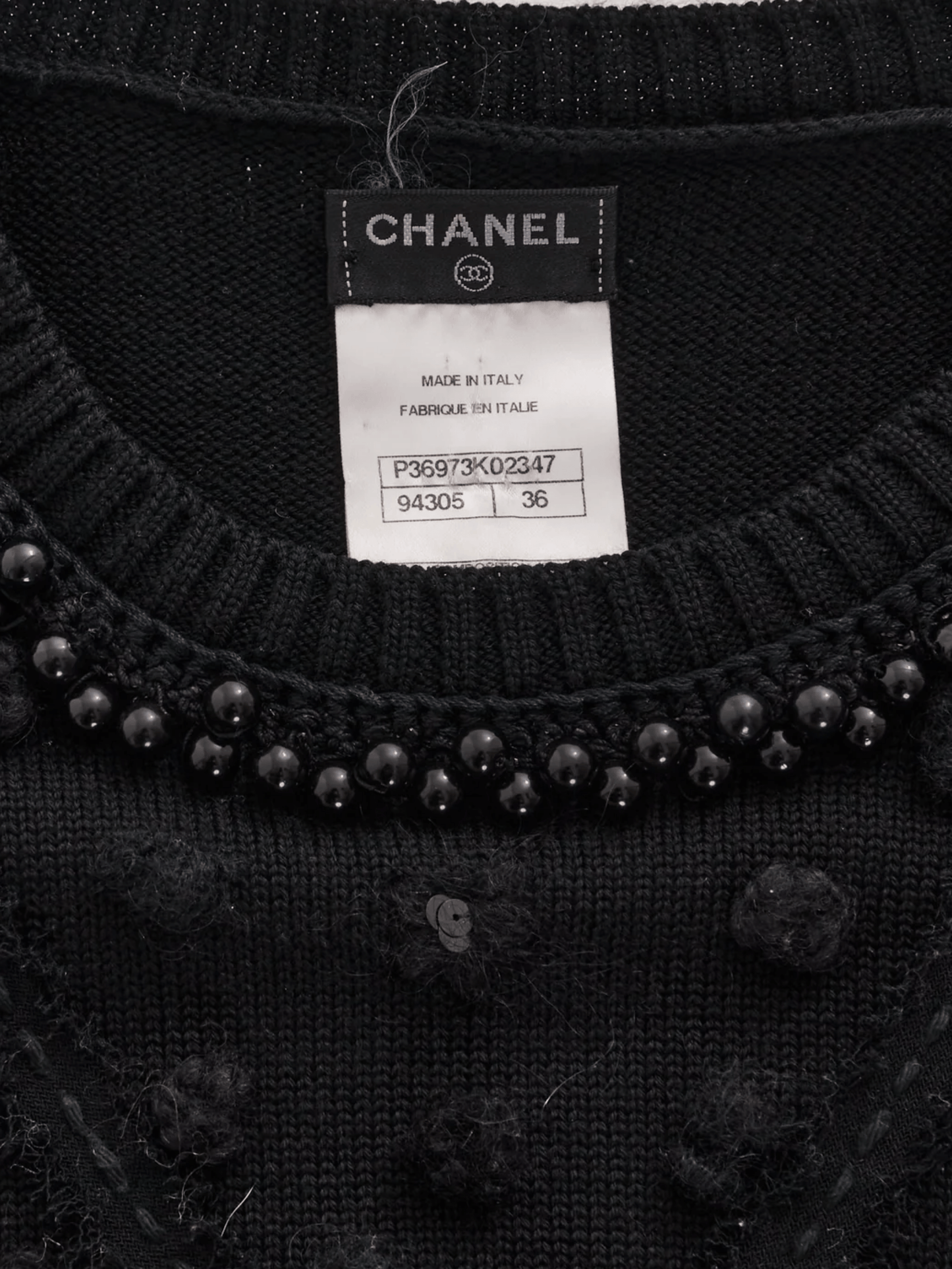 Chanel by Karl Lagerfeld 2013 Black Embroidered Wool Knit Dress