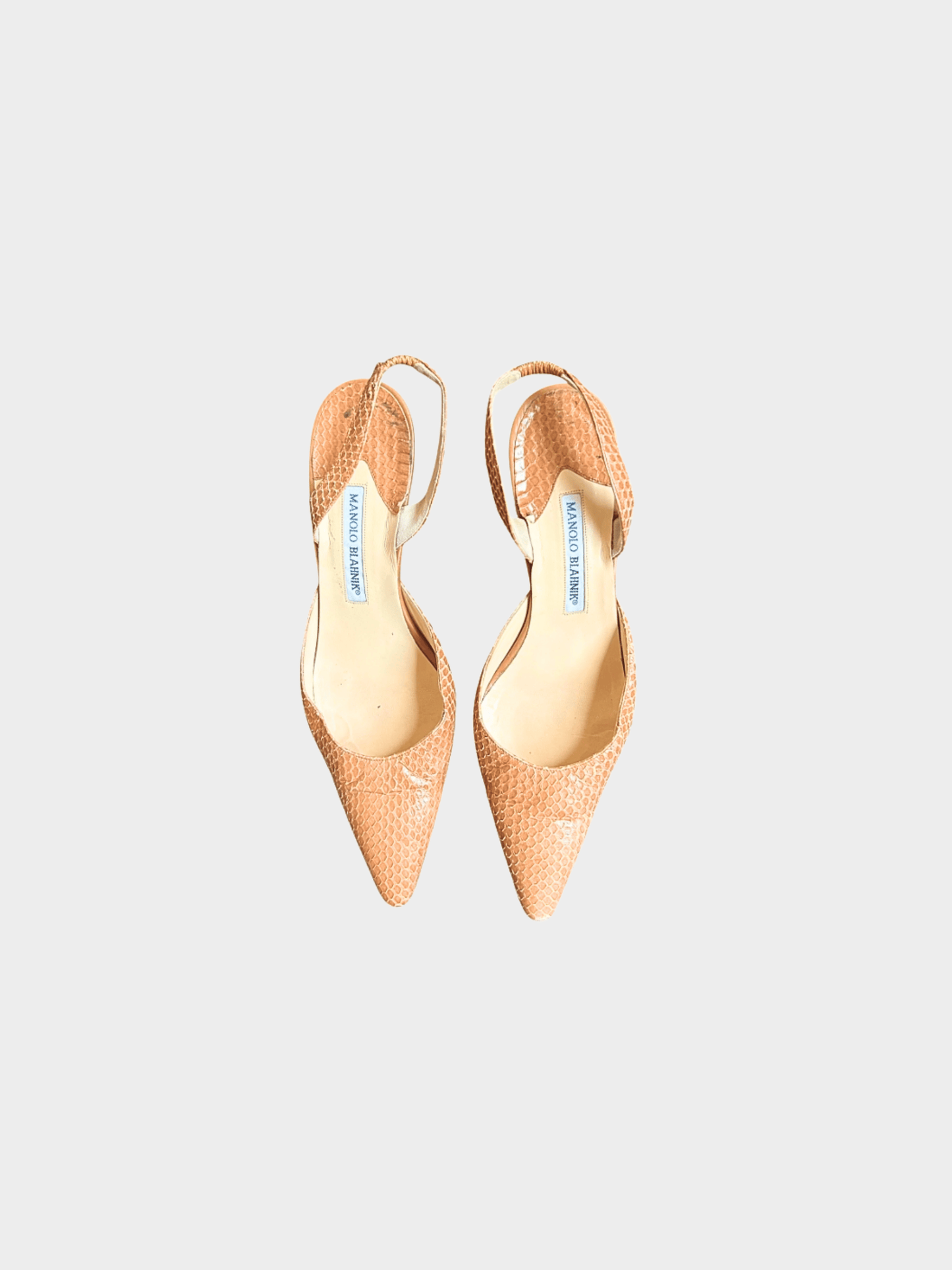 Manolo Blahnik 2000s Tan Python Leather Heels