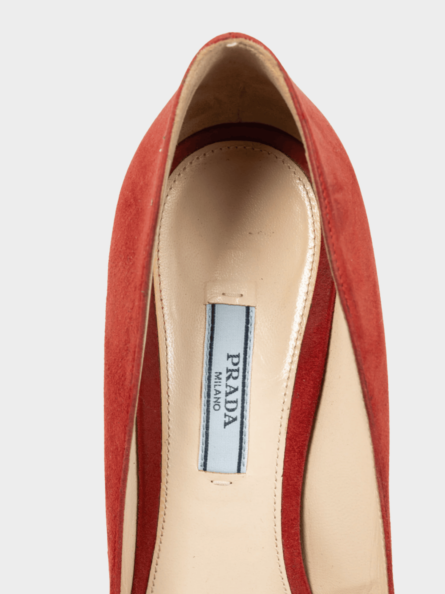 Prada 2000s Red Suede Pointed-Toe Pumps