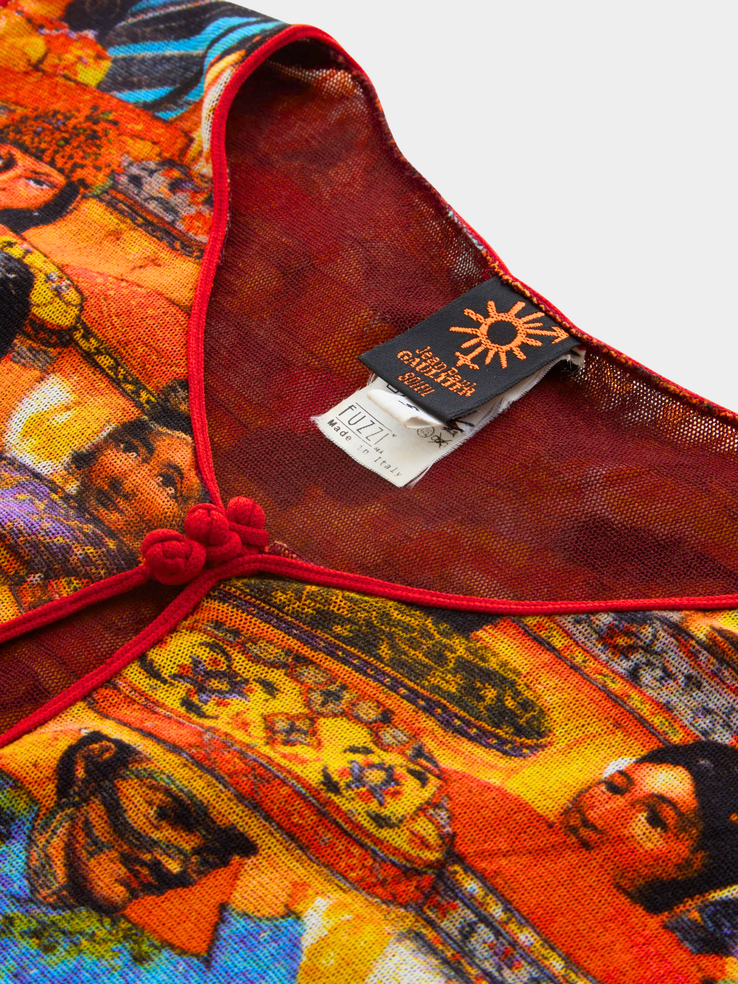 Jean Paul Gaultier Early 2000s Asian print mesh maxi dress