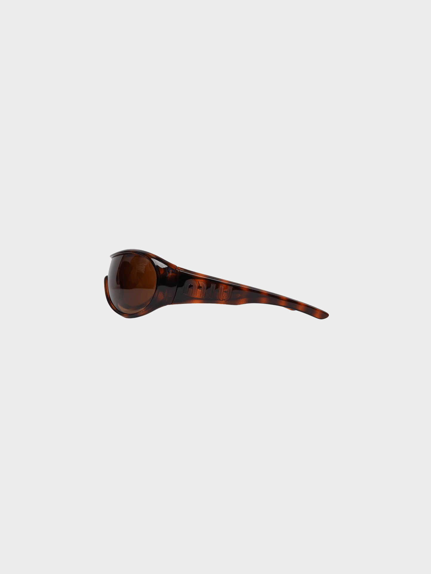 Miu Miu 2000s Brown Tortoiseshell Visor Sunglasses