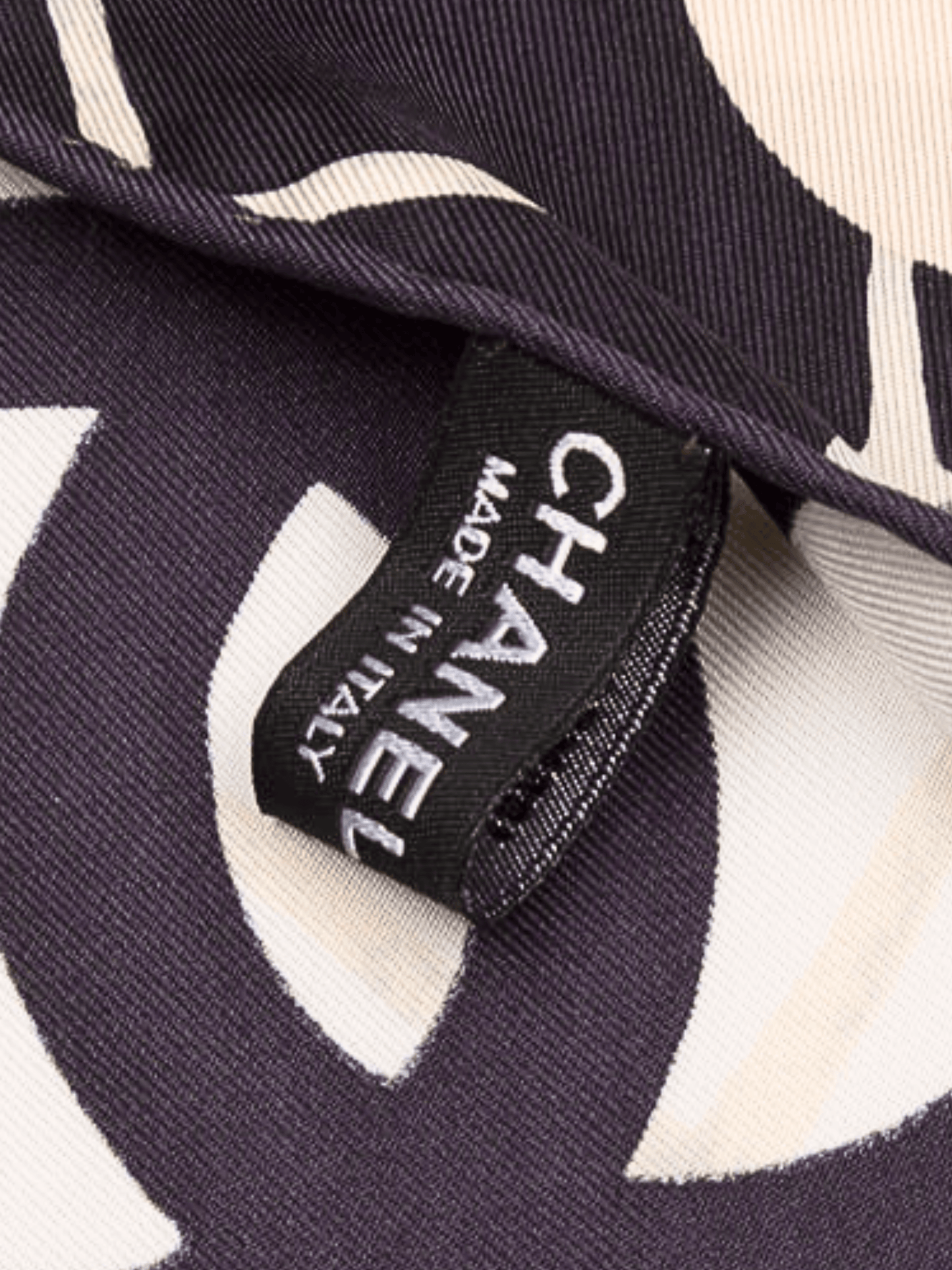Chanel 2000s Black Camellia Silk Scarf