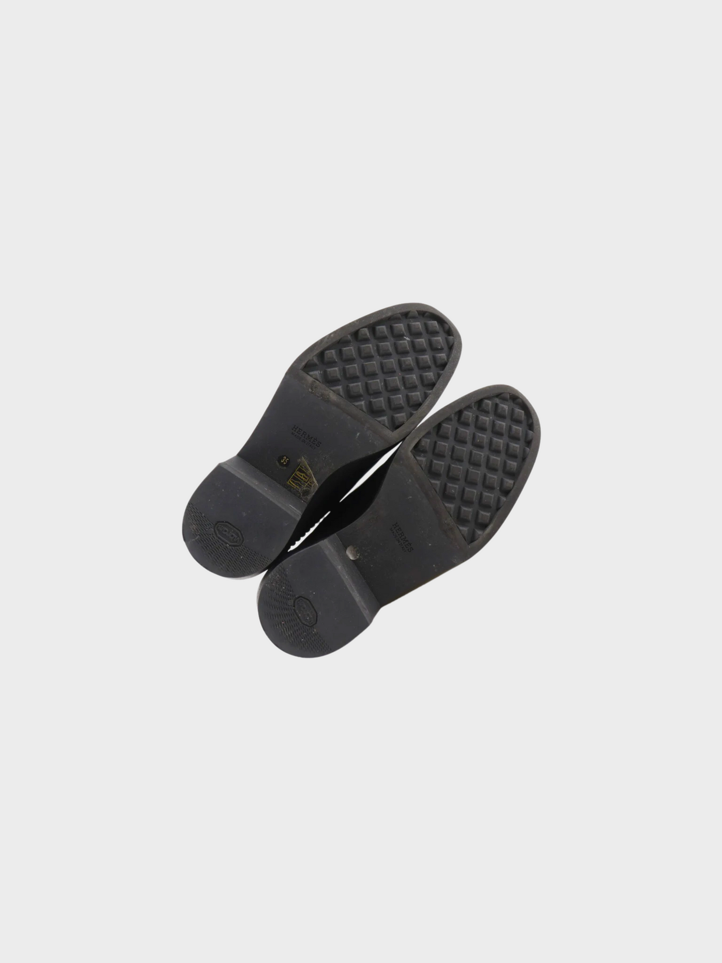 Hermès 2010s Black Vadrouille Ribbed Ankle Boots