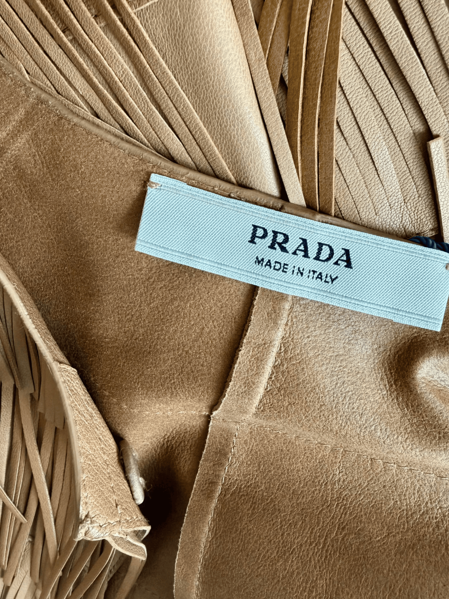 Prada SS 2007 Runway Brown Leather Fringe Coat