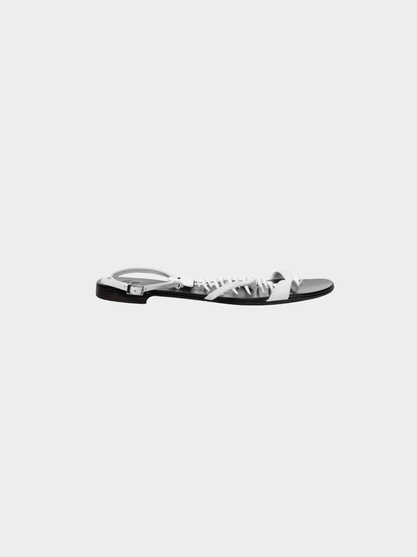 Giuseppe Zanotti 2016 White Fishbone Flat Sandals