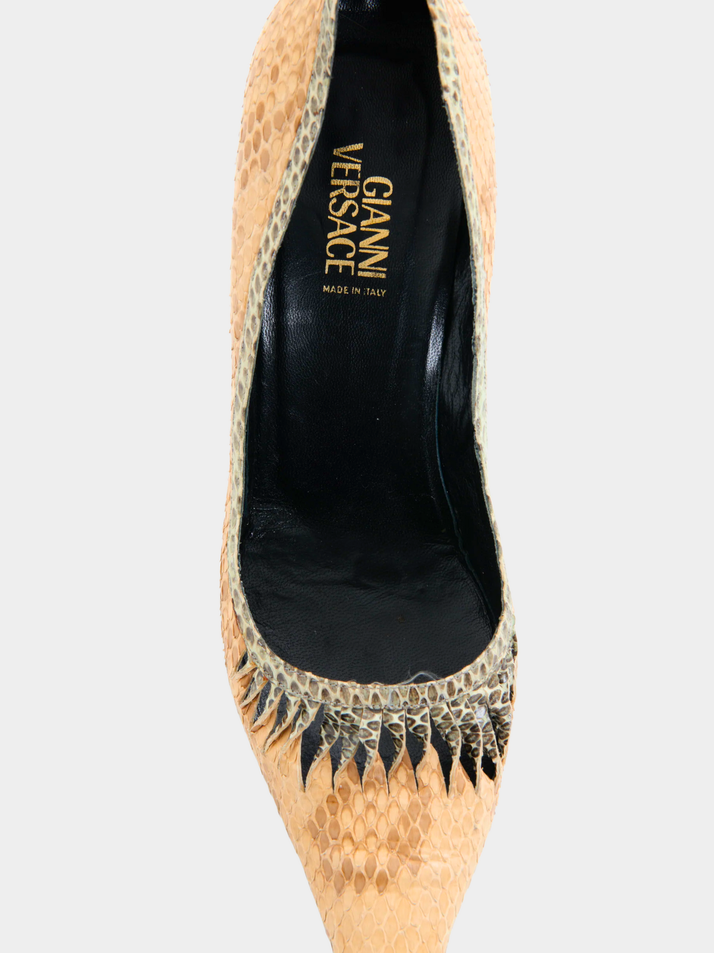 Gianni Versace by Donatella FW 2000 Runway beige python Pump Heels