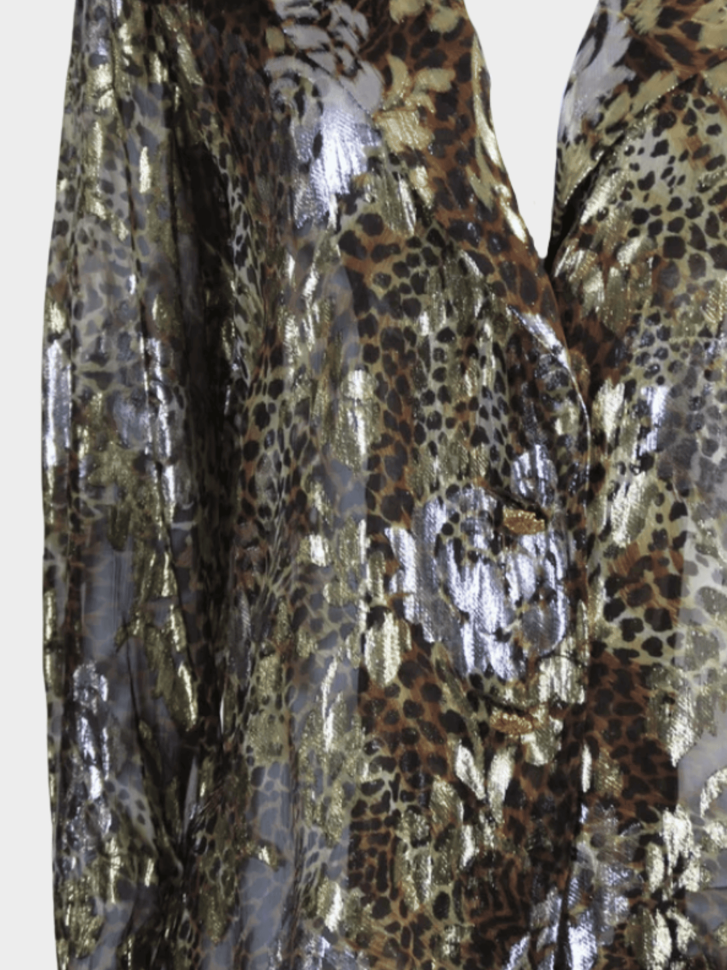 Yves Saint Laurent 2000s Brown Camo Leopard Print Top
