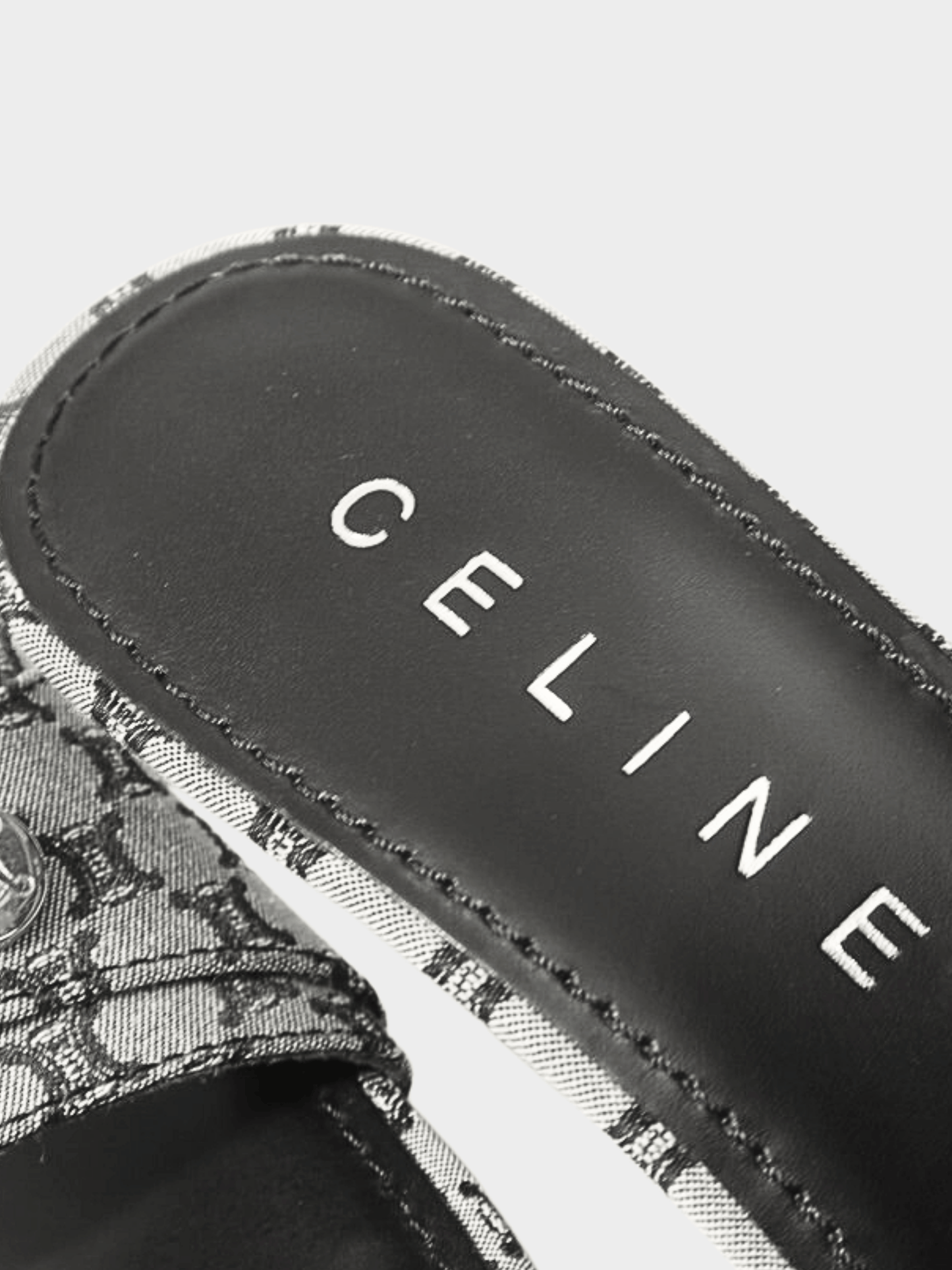 Celine 2000s Grey Canvas Macadam Mules