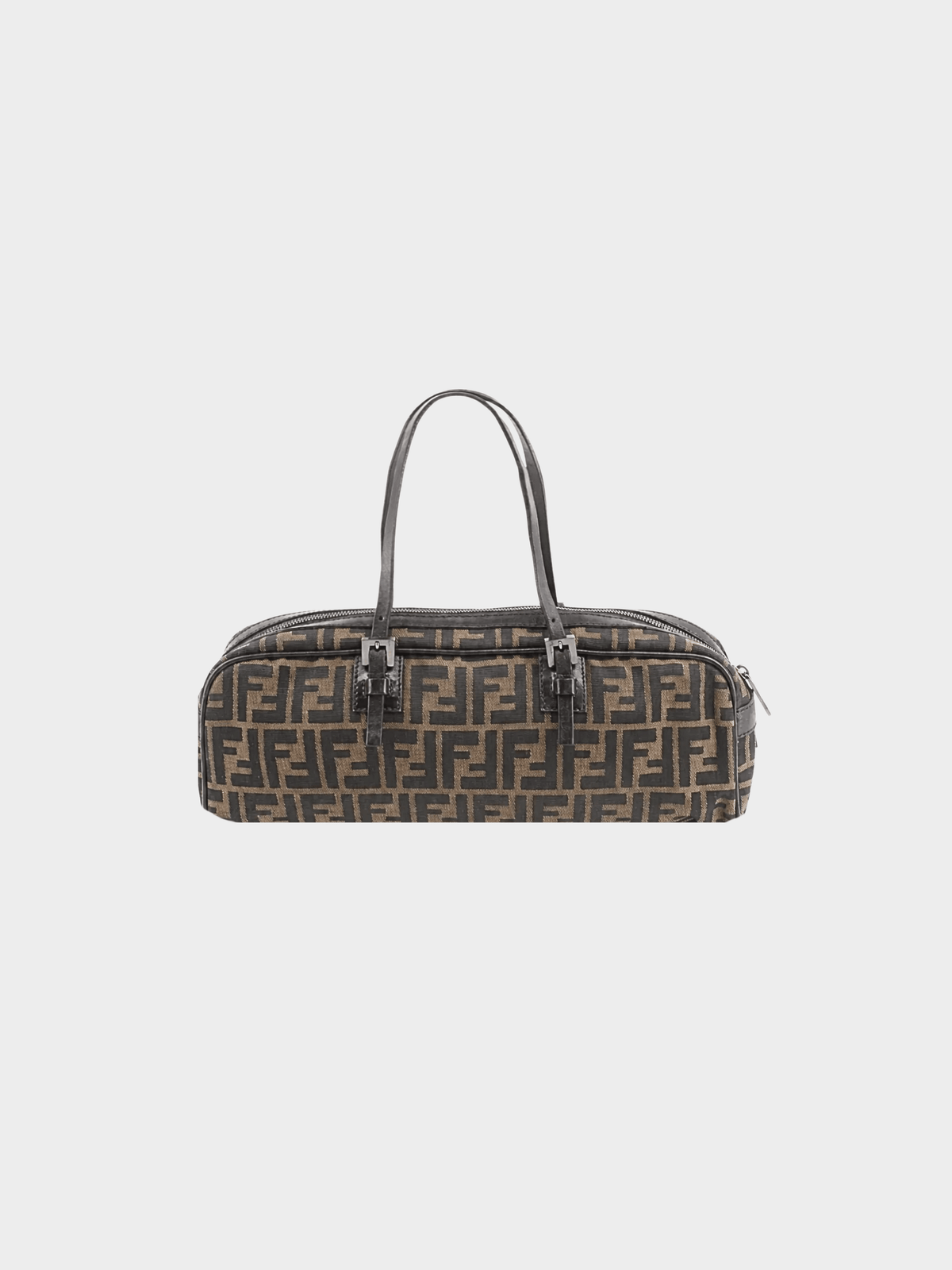 Fendi 2000s Brown FF Zucca Boston Bag