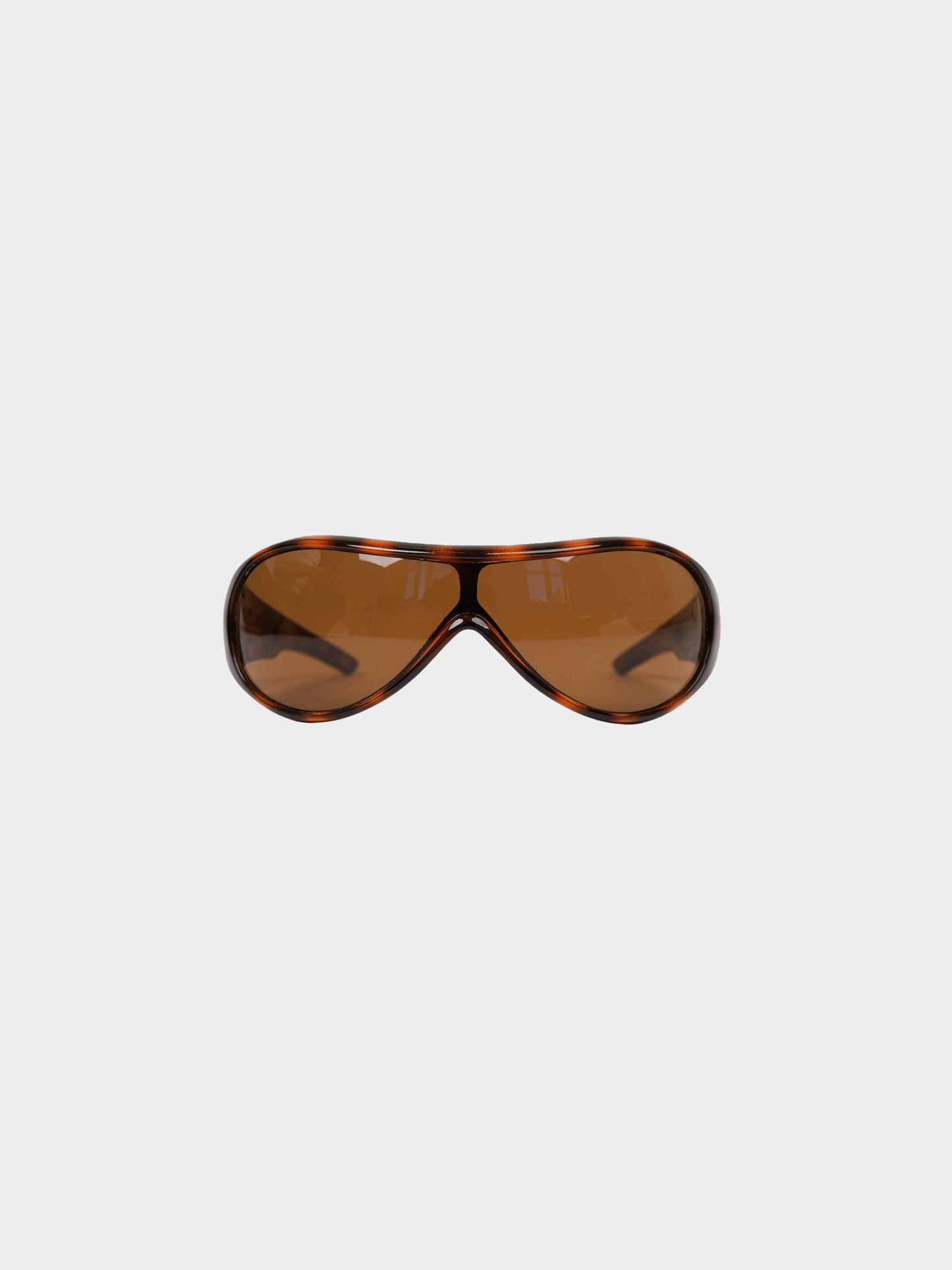 Miu Miu 2000s Brown Tortoiseshell Visor Sunglasses