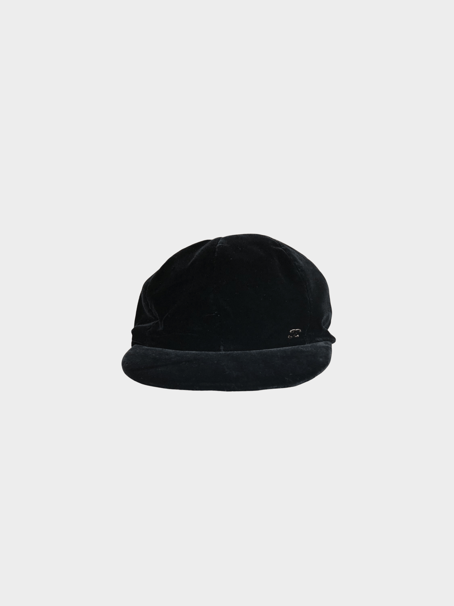Chanel 2021 Black Velvet Newsboy Casquette Hat