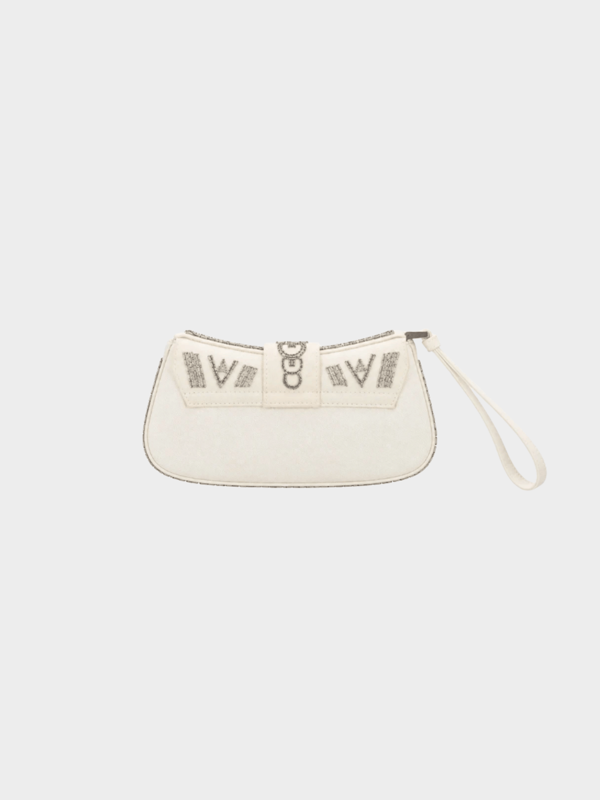 Christian Dior 2000s Limited Edition White Silk and Pearl Columbus Clutch