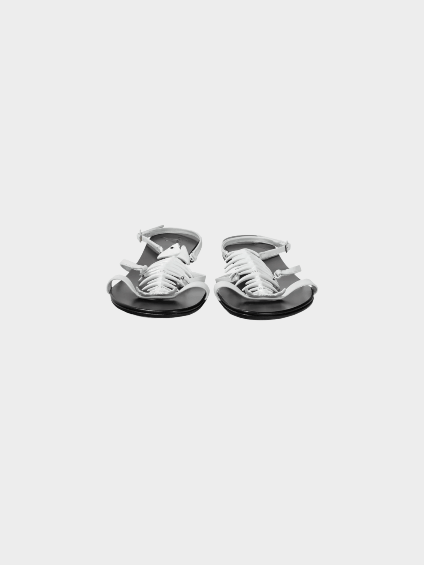 Giuseppe Zanotti 2016 White Fishbone Flat Sandals