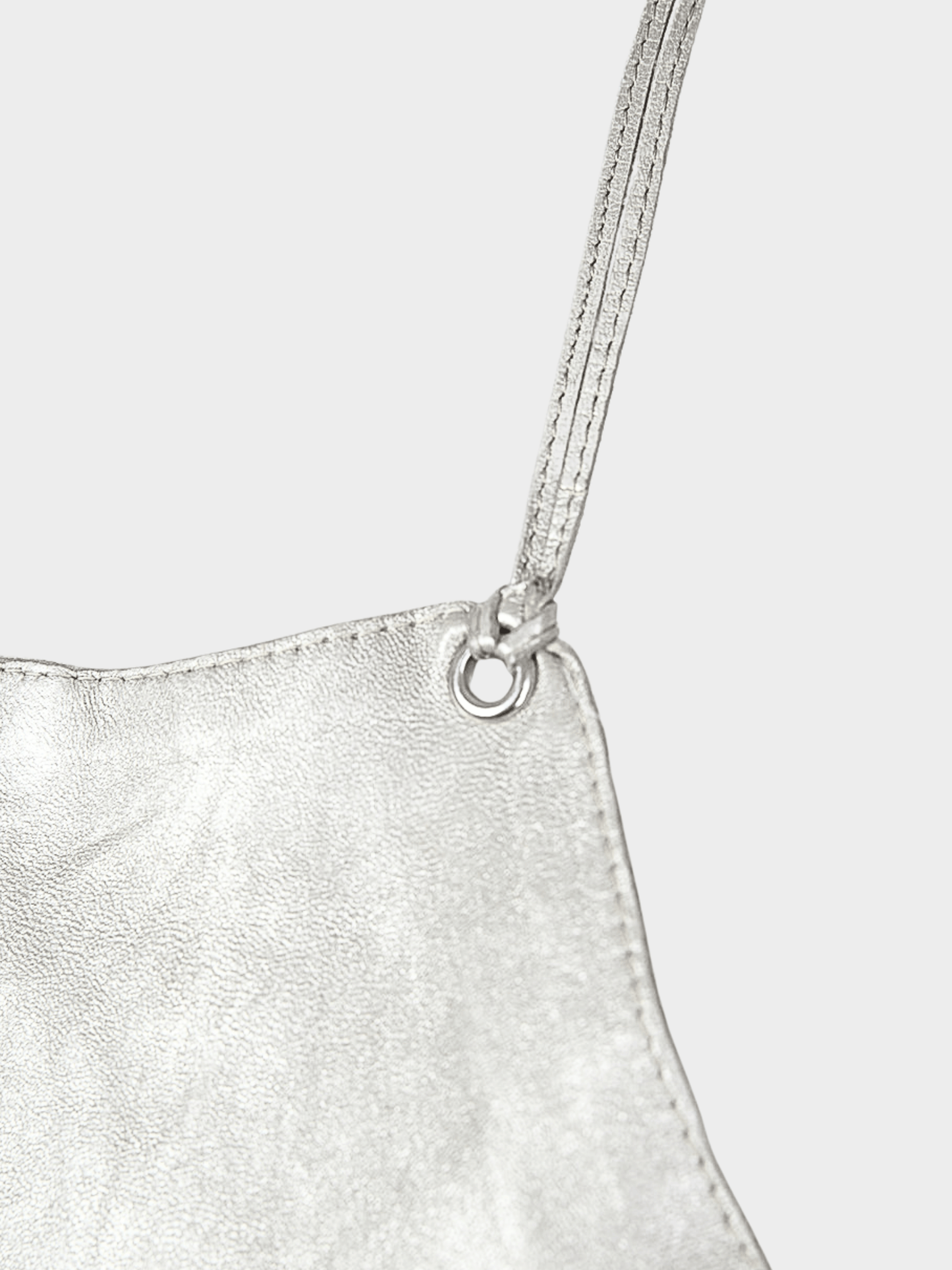 Miu Miu SS 2000 Metallic Silver Leather Halter Top