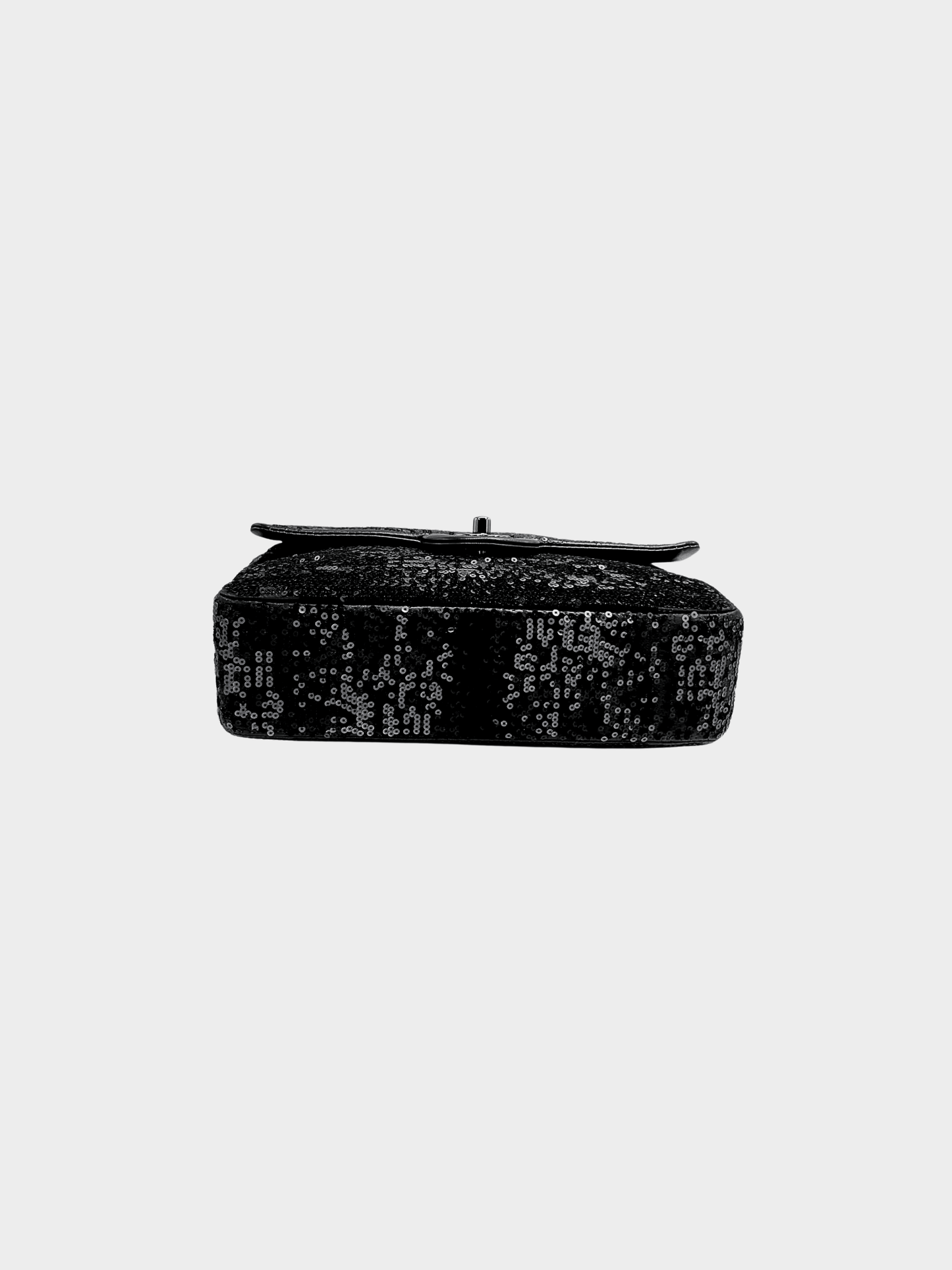 Chanel 2001 Black Classic Flap Sequin Shoulder Bag