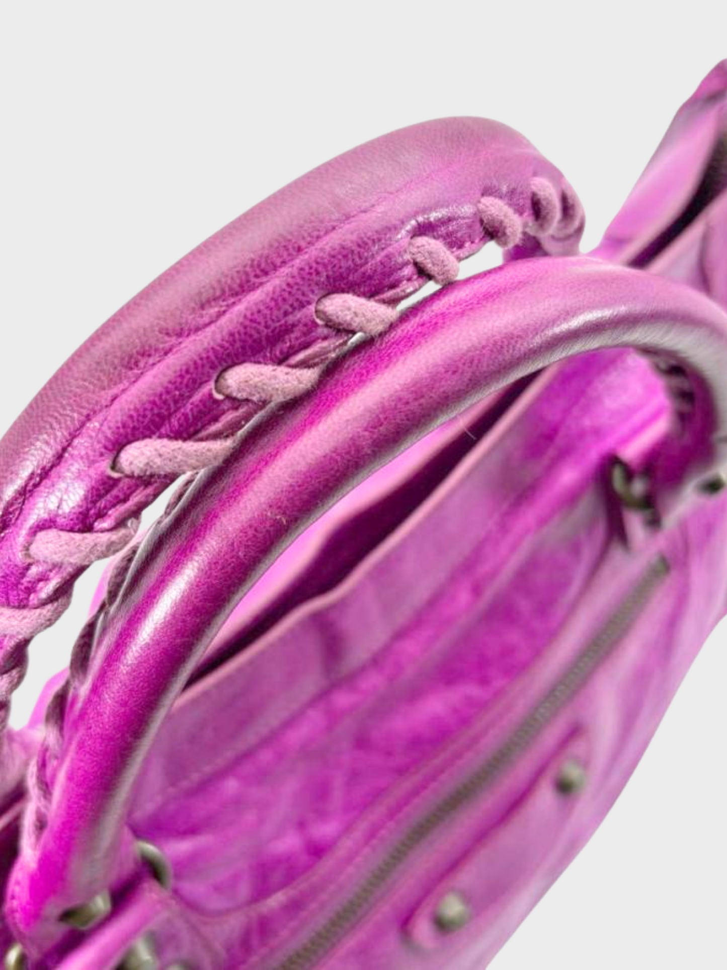 Balenciaga 2000s Purple Leather Motorcycle City Bag