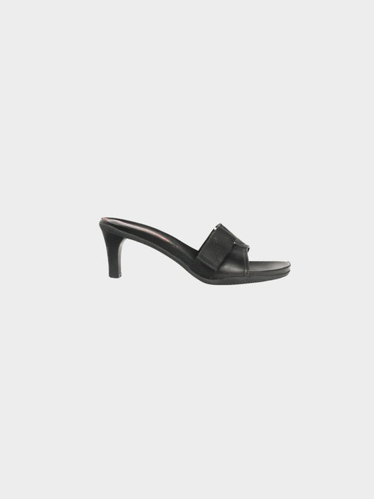 Prada 2000s Sport Black Leather Mule Sandals