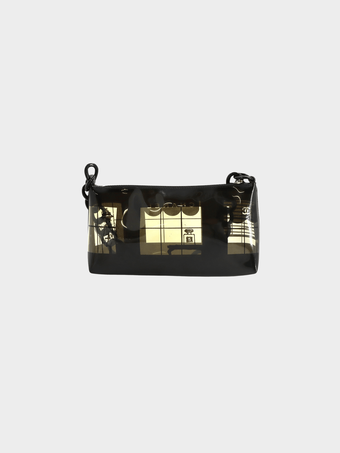 Chanel 2003 Black Window-Print Shoulder Bag
