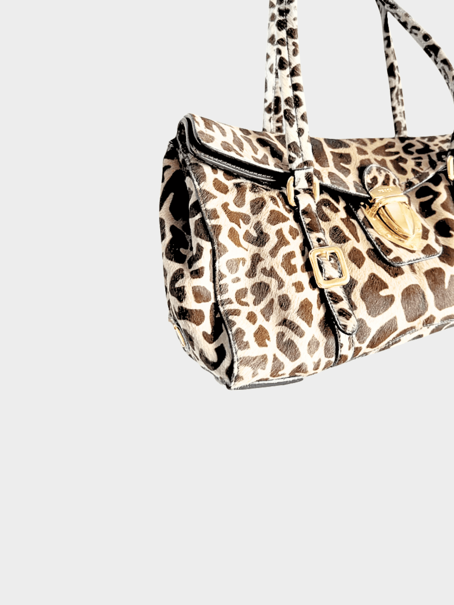 Prada 2000s Ponyhair Giraffe-Print Cavallino Shoulder Bag