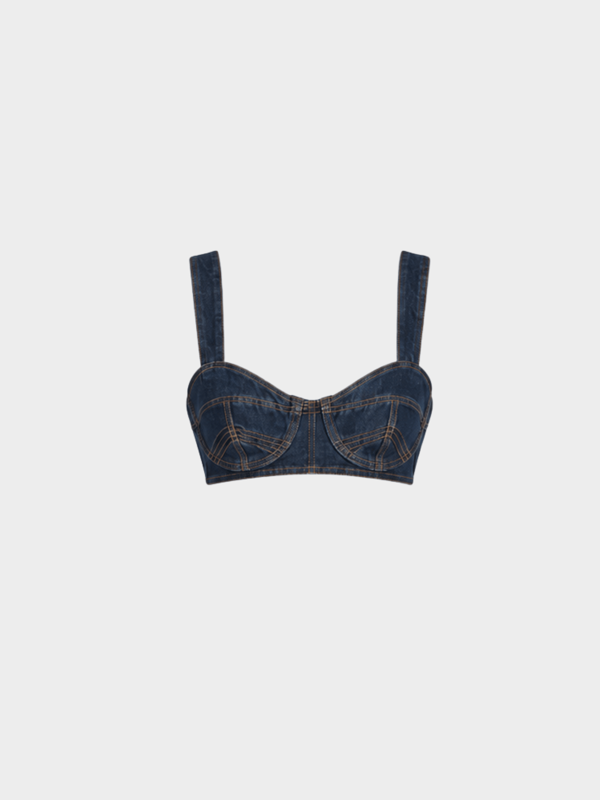 Jean Paul Gaultier 2000s Dark Denim Bra and Pants Set