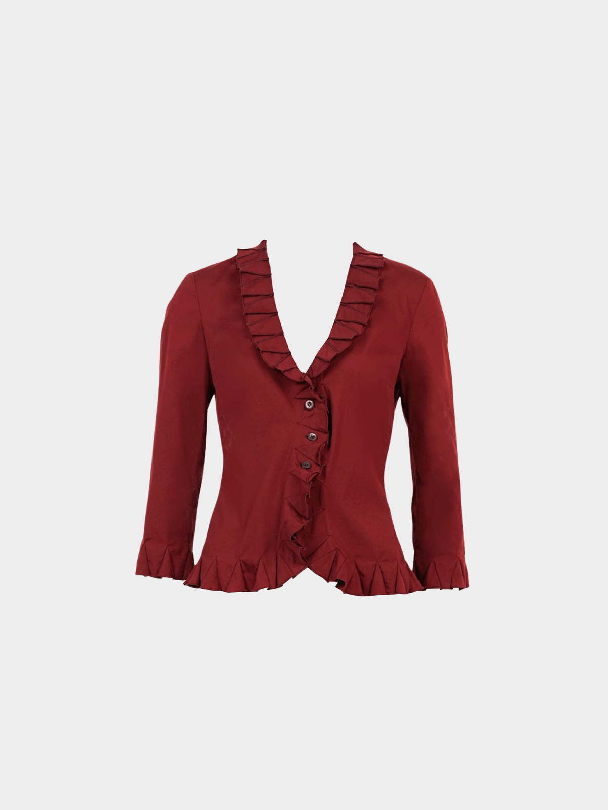 Prada SS 2000 Red Buttoned Up Top